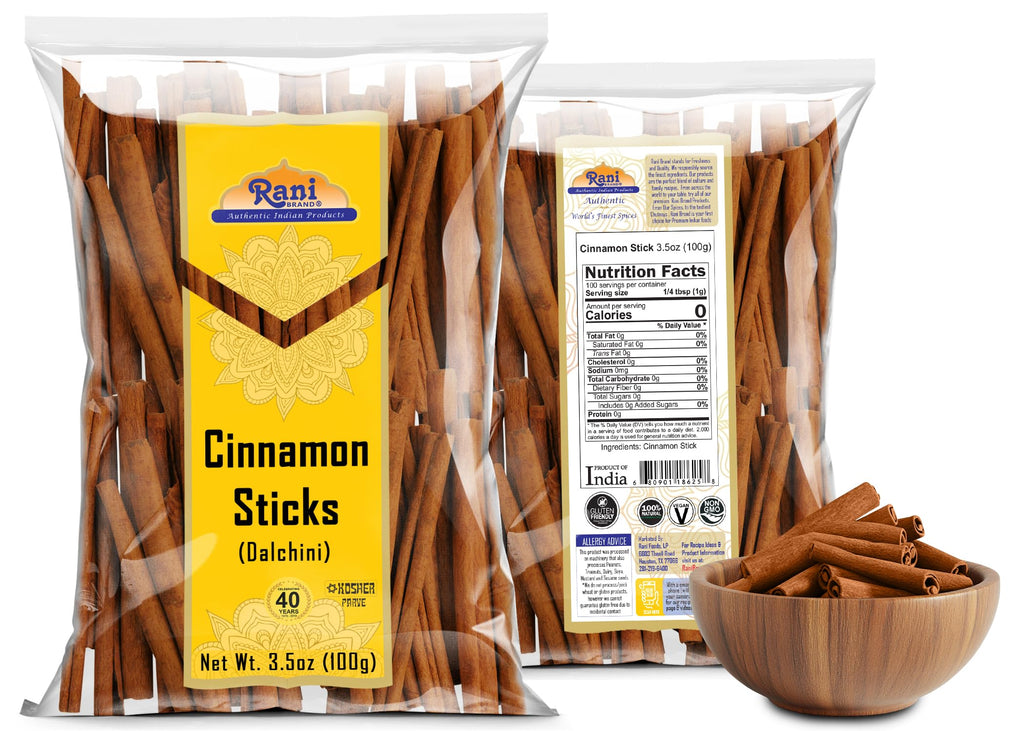 Rani Cinnamon Sticks 7oz (200g) - 36-44 Sticks - Strong Aroma, Perfect for Baking, Cooking & Beverages | 3+ Inches Length - Cassia Saigon Cinnamon from Vietnam | Kosher
