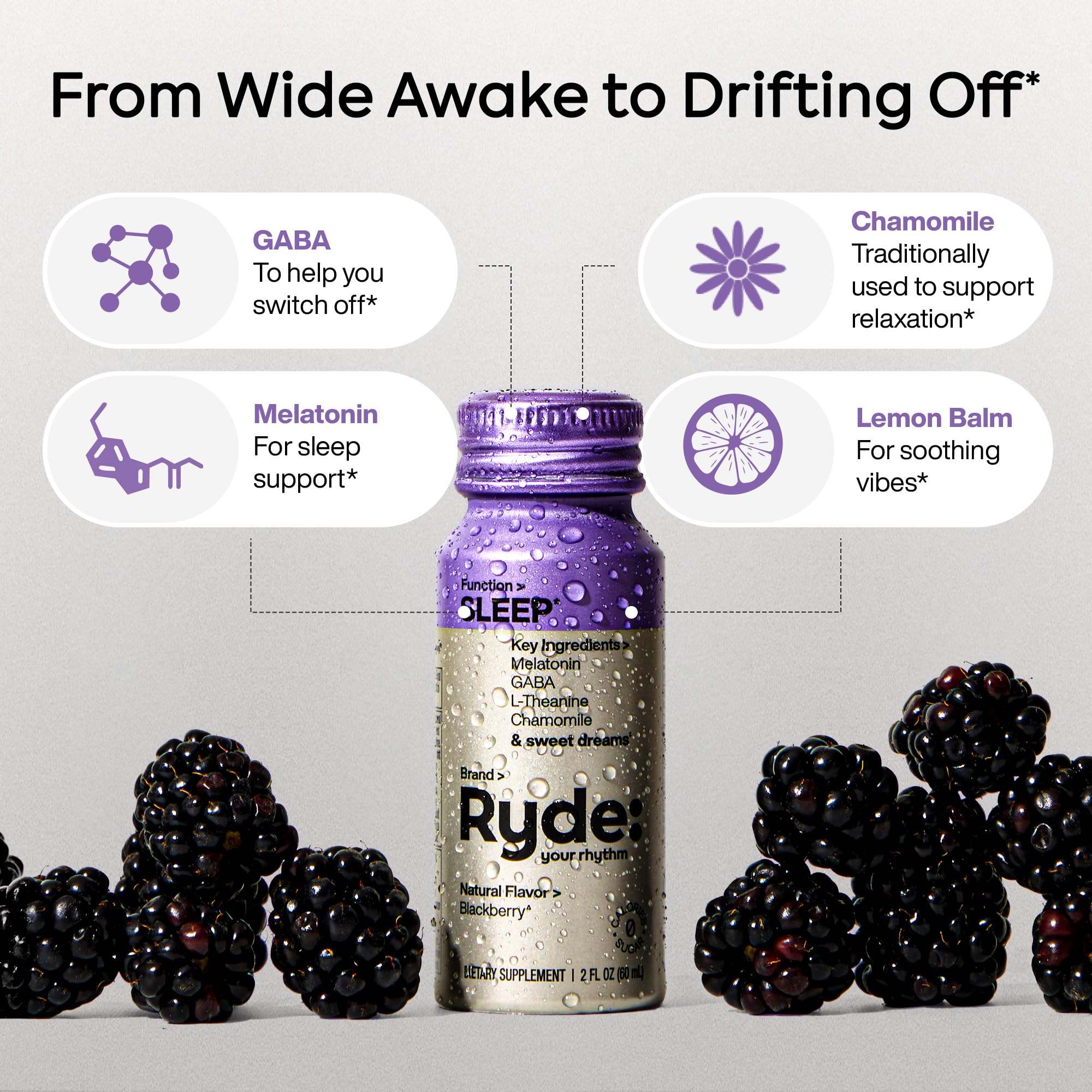 Ryde: Energize Shot | Tropical Flavor | Green Tea Caffeine, Taurine, Ginseng Extract & B Vitamins | 0 Calories, 0 Sugar | 2 FL OZ Shots | Boosts energy* (8 Pack)