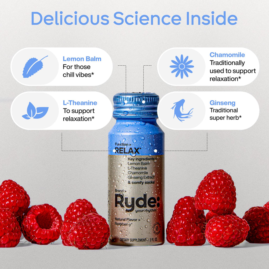 Ryde: Energize Shot | Tropical Flavor | Green Tea Caffeine, Taurine, Ginseng Extract & B Vitamins | 0 Calories, 0 Sugar | 2 FL OZ Shots | Boosts energy* (8 Pack)