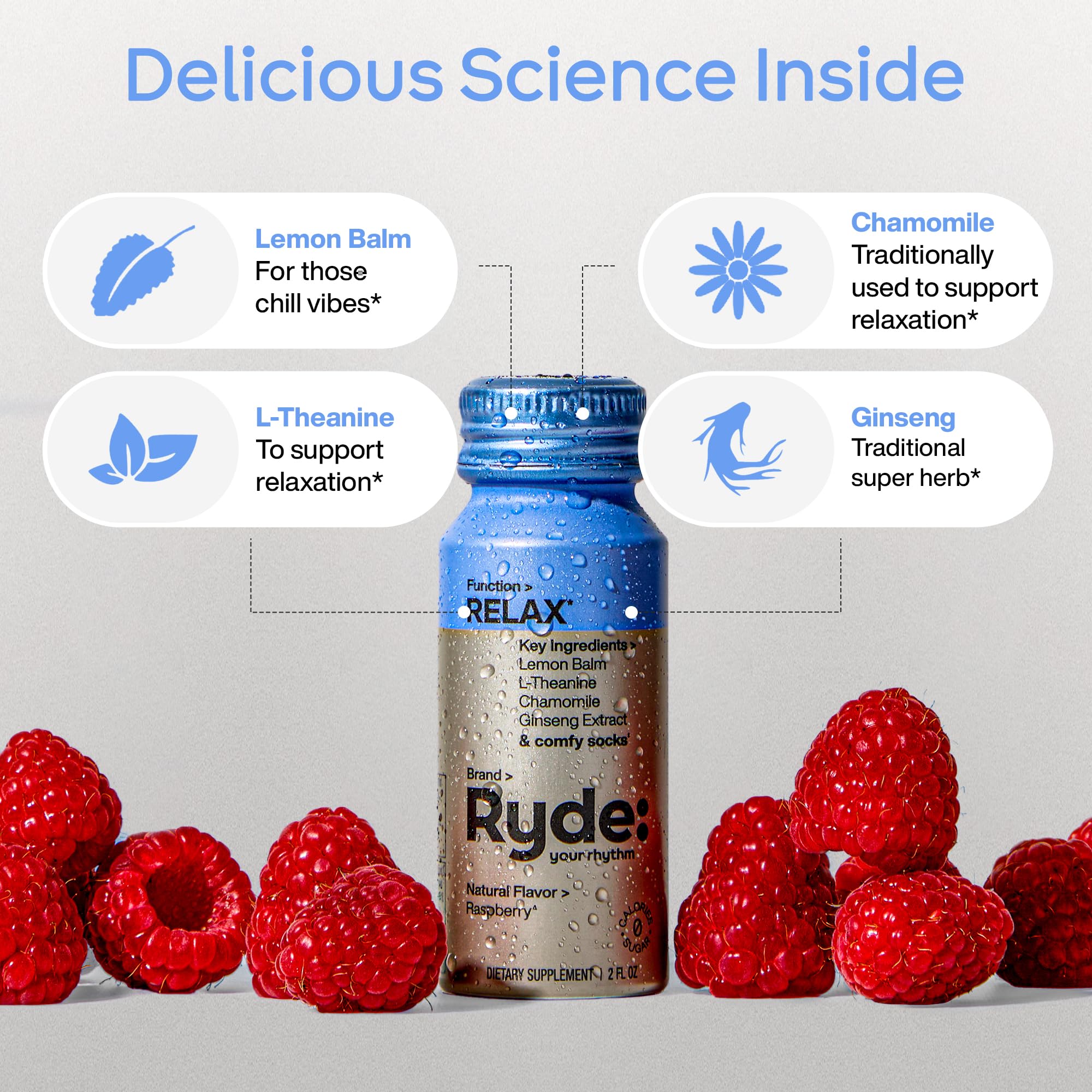 Ryde: Energize Shot | Tropical Flavor | Green Tea Caffeine, Taurine, Ginseng Extract & B Vitamins | 0 Calories, 0 Sugar | 2 FL OZ Shots | Boosts energy* (8 Pack)