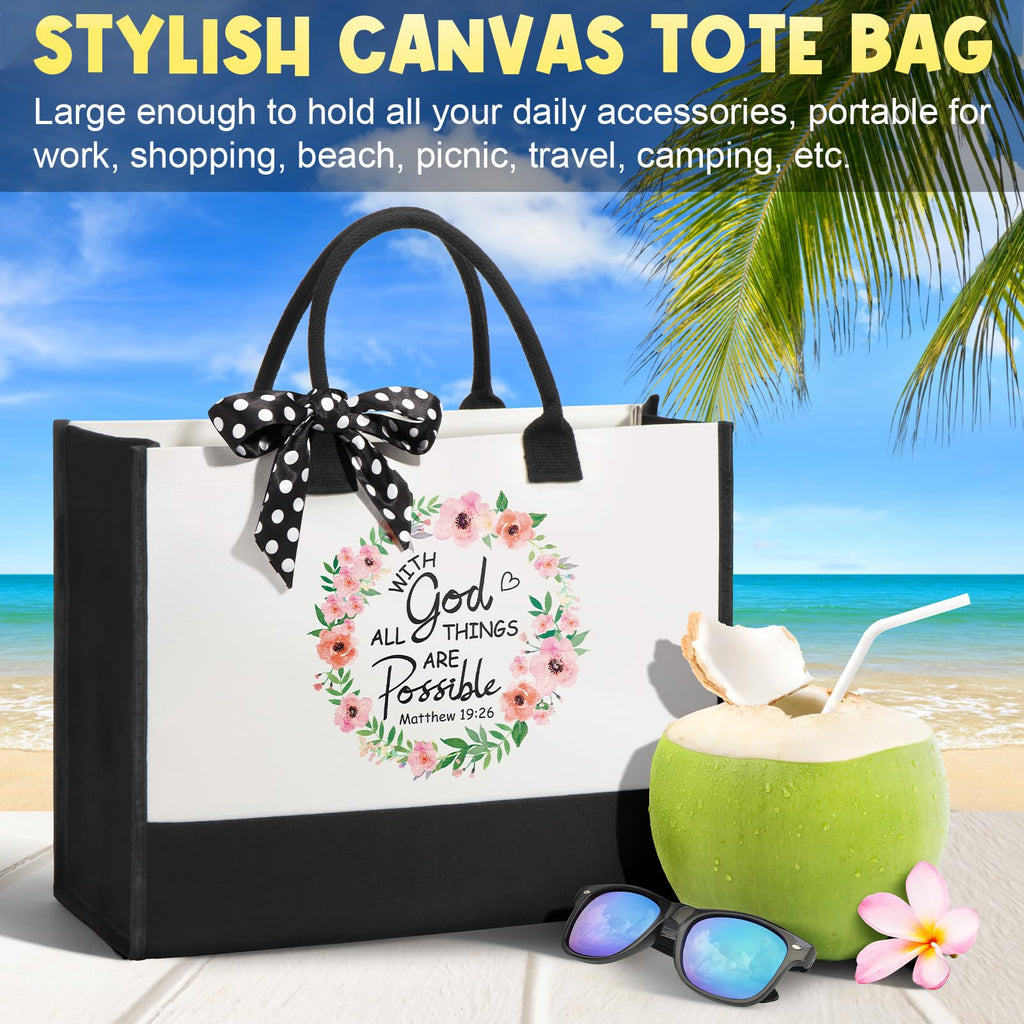 Christian Gifts for Christian Women Faith, Inspirational Religious Gifts for Catholic Women Spiritual Bible Gift Mothers Day Easter Birthday Gift for Womens Mom Sister Friend Wife Coworker w/ Tote Bag