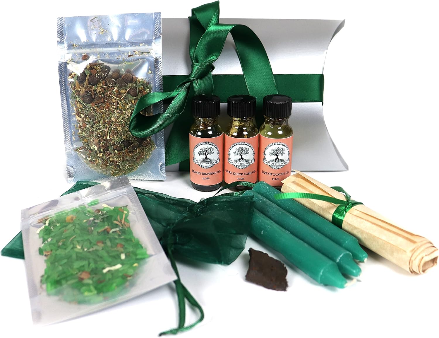Art of the Root Wealth & Prosperity 3 Spell Ritual Kit - Money Drawing, Abundance & Success for Wiccan, Pagan, Conjure & Magic Rituals