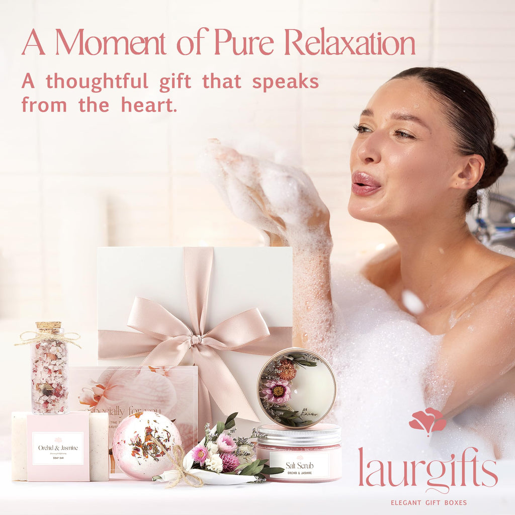 Mothers Day Spa Box for Women – Coffee Scented Candle Set with Bath Bomb & Salt Scrub, Handmade Birthday Present for Her