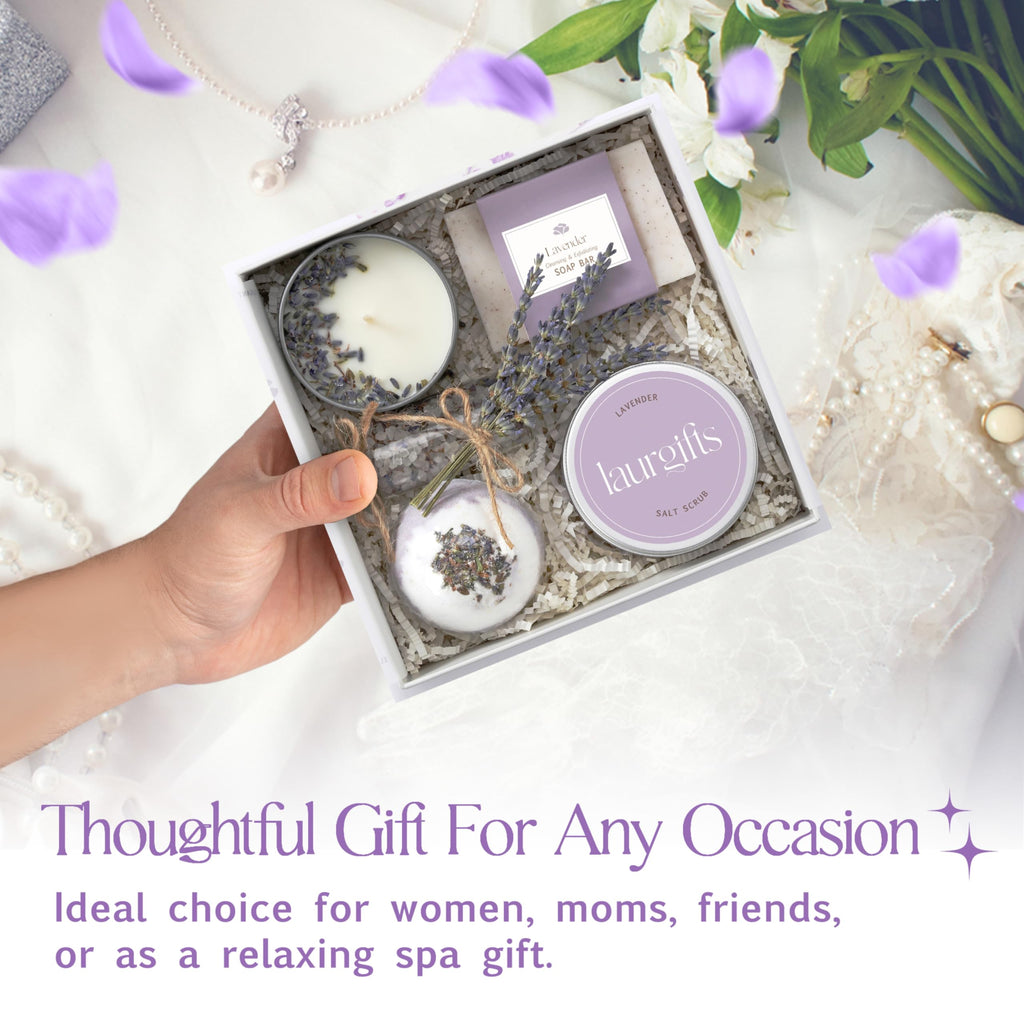 Mothers Day Spa Box for Women – Coffee Scented Candle Set with Bath Bomb & Salt Scrub, Handmade Birthday Present for Her