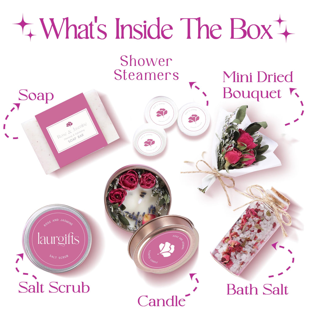 Mothers Day Spa Box for Women – Coffee Scented Candle Set with Bath Bomb & Salt Scrub, Handmade Birthday Present for Her