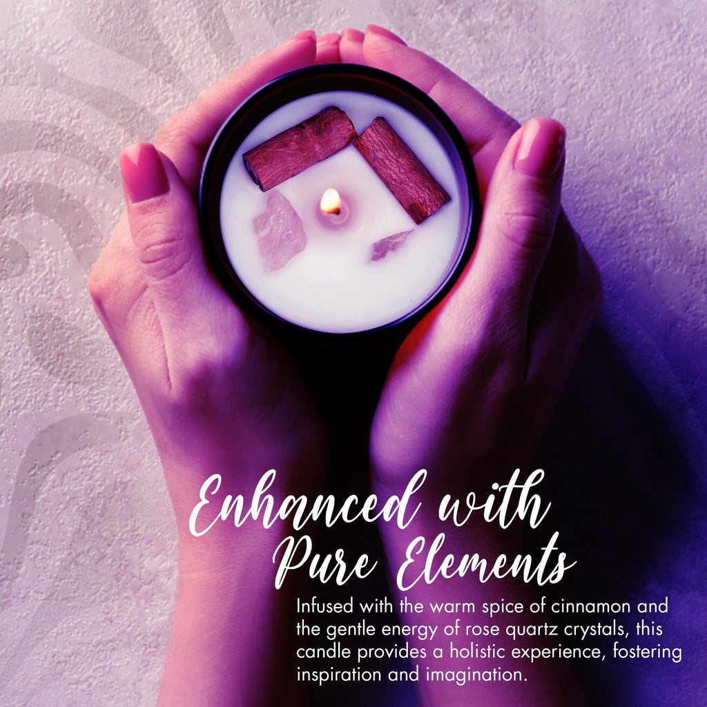 Aromatherapy Scented Candle for Women & Men - Infused with Rose Petals, Cannabis, & Amethyst Crystals - 100% Cotton Wick, 50 Hrs Burn Time & 10.5 Oz Hand-Poured Soy Candle for Relaxation & Mindfulness