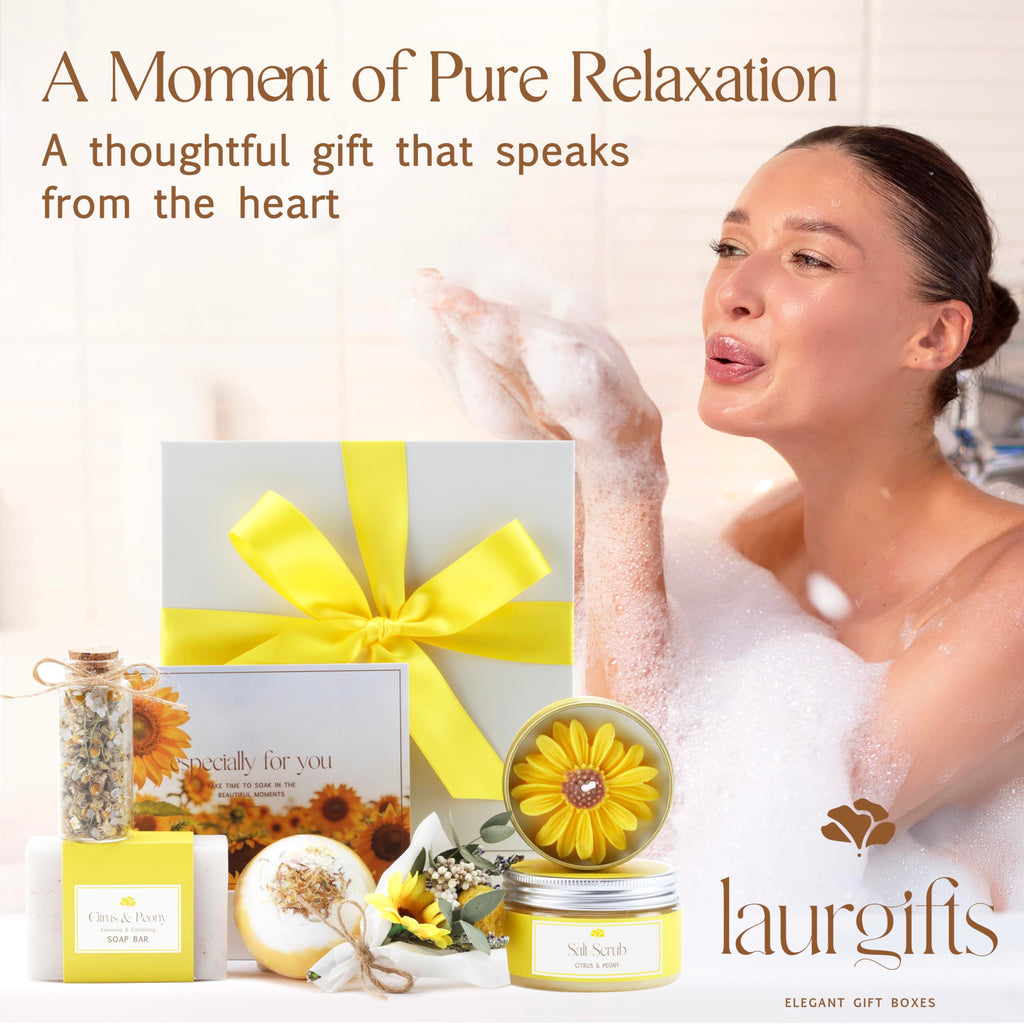 Mothers Day Spa Box for Women – Coffee Scented Candle Set with Bath Bomb & Salt Scrub, Handmade Birthday Present for Her