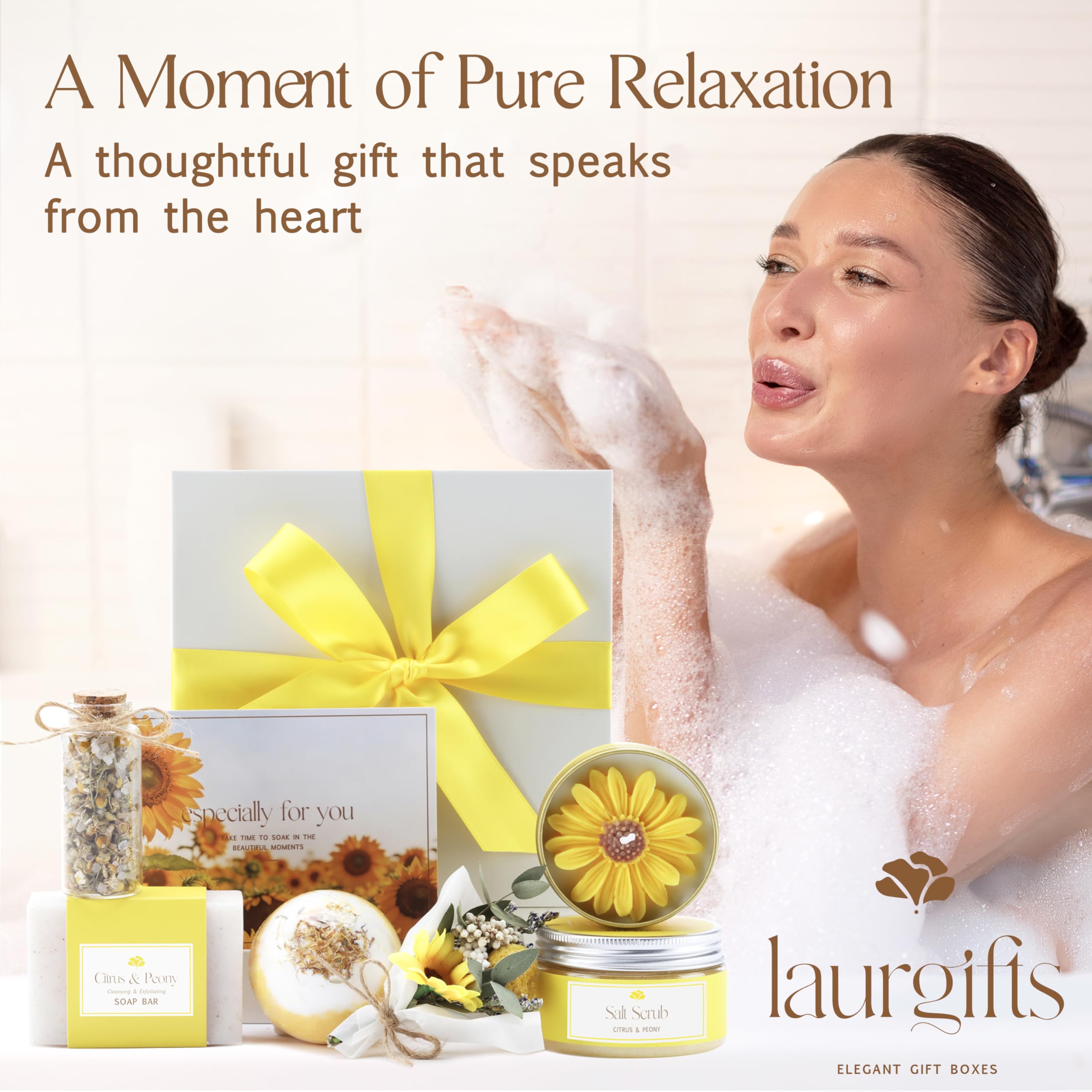 Mothers Day Spa Box for Women – Coffee Scented Candle Set with Bath Bomb & Salt Scrub, Handmade Birthday Present for Her