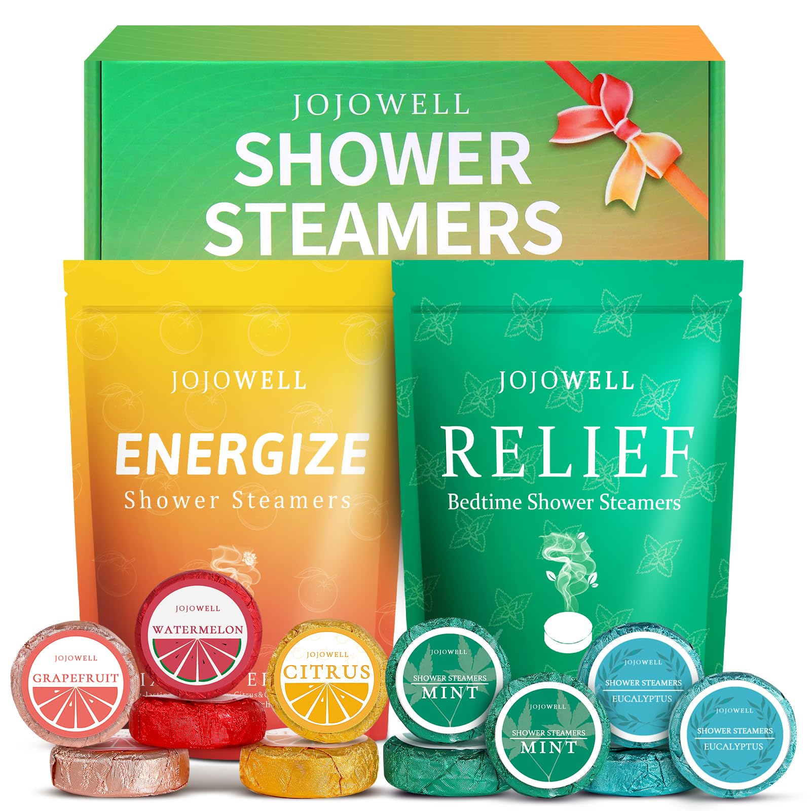 JoJowell Shower Steamers Aromatherapy - 18 Pack Birthday Gifts for Women Men, Mothers Day Gifts for Mom Wife Grandma from Daughter Son, Self Care with Natural Essential Oils Relaxation Home SPA