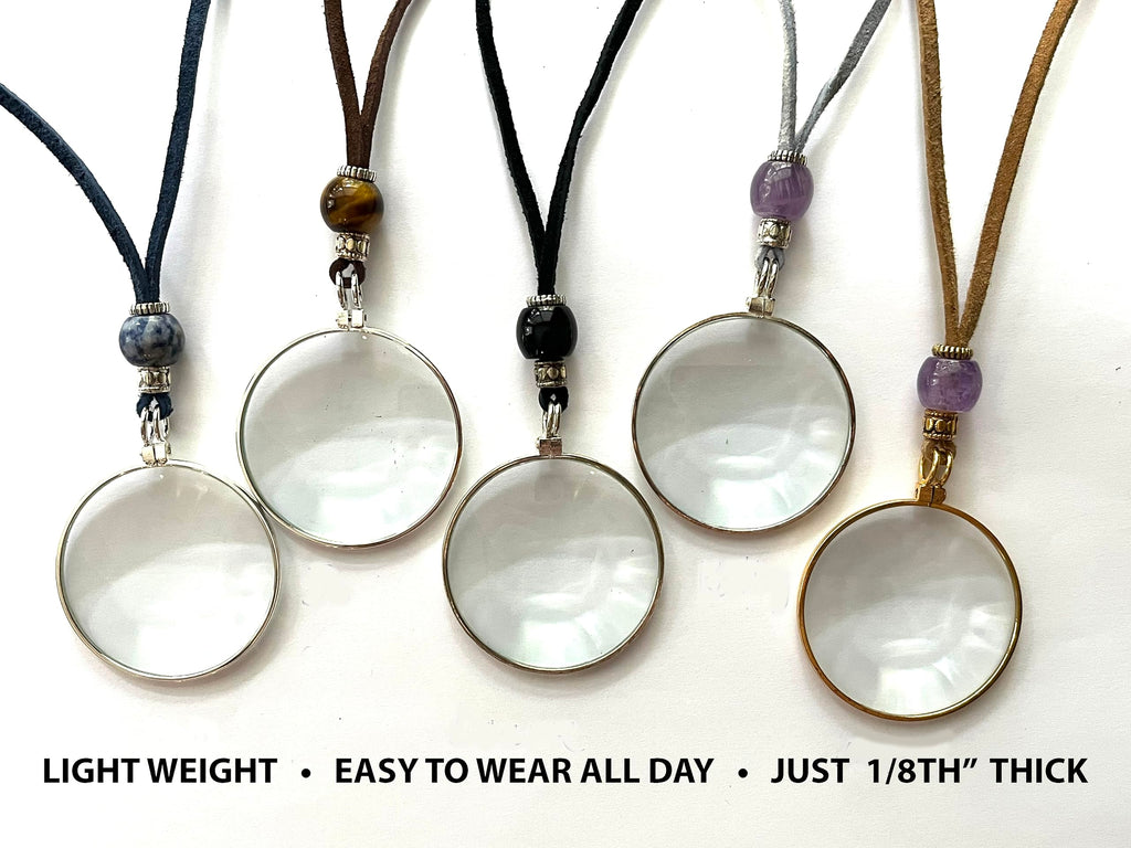 by Wendra Magnifying Necklace with Natural Crystal to Increase Vision & Energy. Handmade