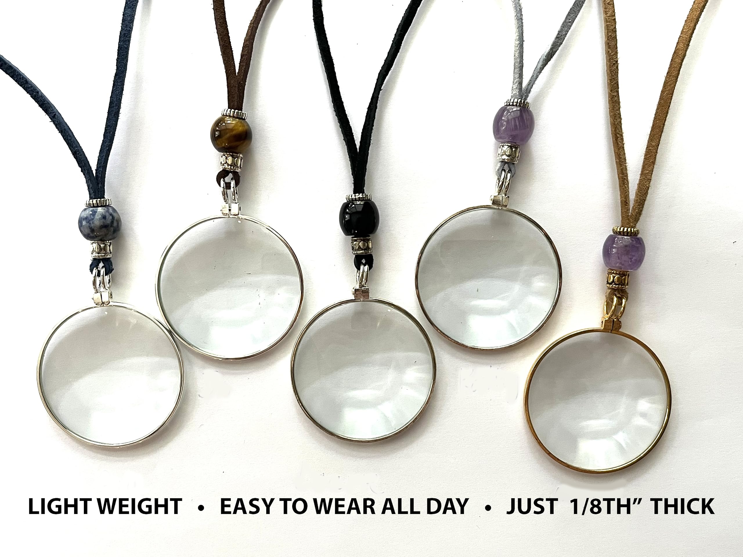 by Wendra Magnifying Necklace with Natural Crystal to Increase Vision & Energy. Handmade