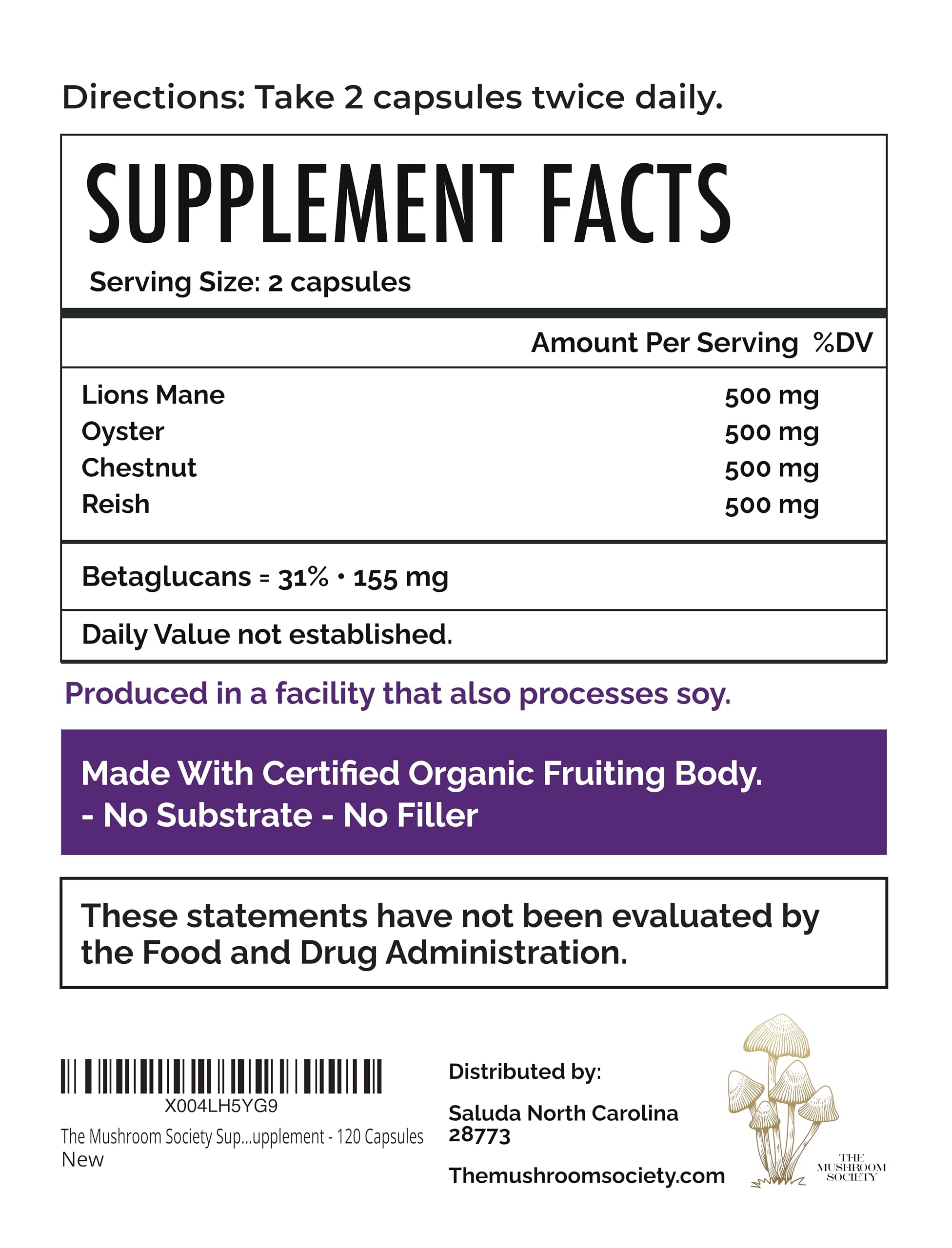 Morning Rush - Lion’s Mane, Ashwagandha, Turmeric & B12 Extract Blend Supplement - Focus & Energy Support - 60 Vegan Capsules