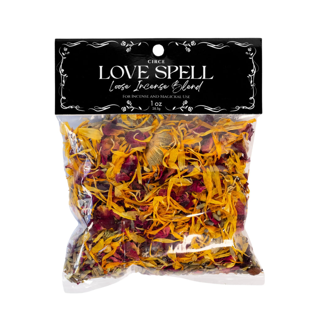 CIRCE Loose Herb Incense Love Spell Aromatic Blend - for Ritual Practices, Amulet Bags, Candle Magic or Loose Incense -Attract New Love or Enhance Existing Flame - Rose Petals & Lavender - 1oz