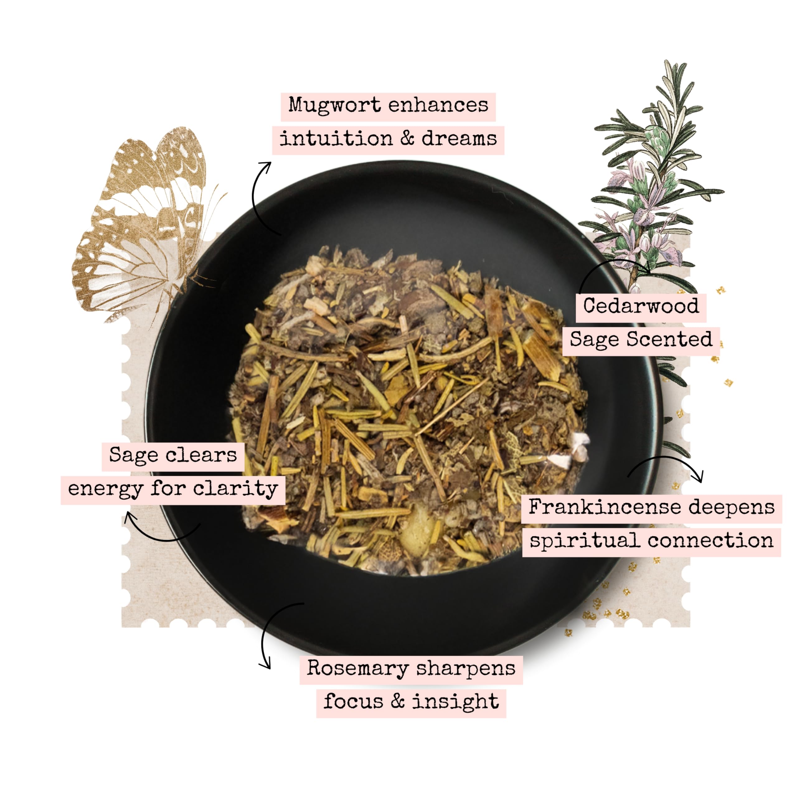 CIRCE Loose Herb Incense Love Spell Aromatic Blend - for Ritual Practices, Amulet Bags, Candle Magic or Loose Incense -Attract New Love or Enhance Existing Flame - Rose Petals & Lavender - 1oz