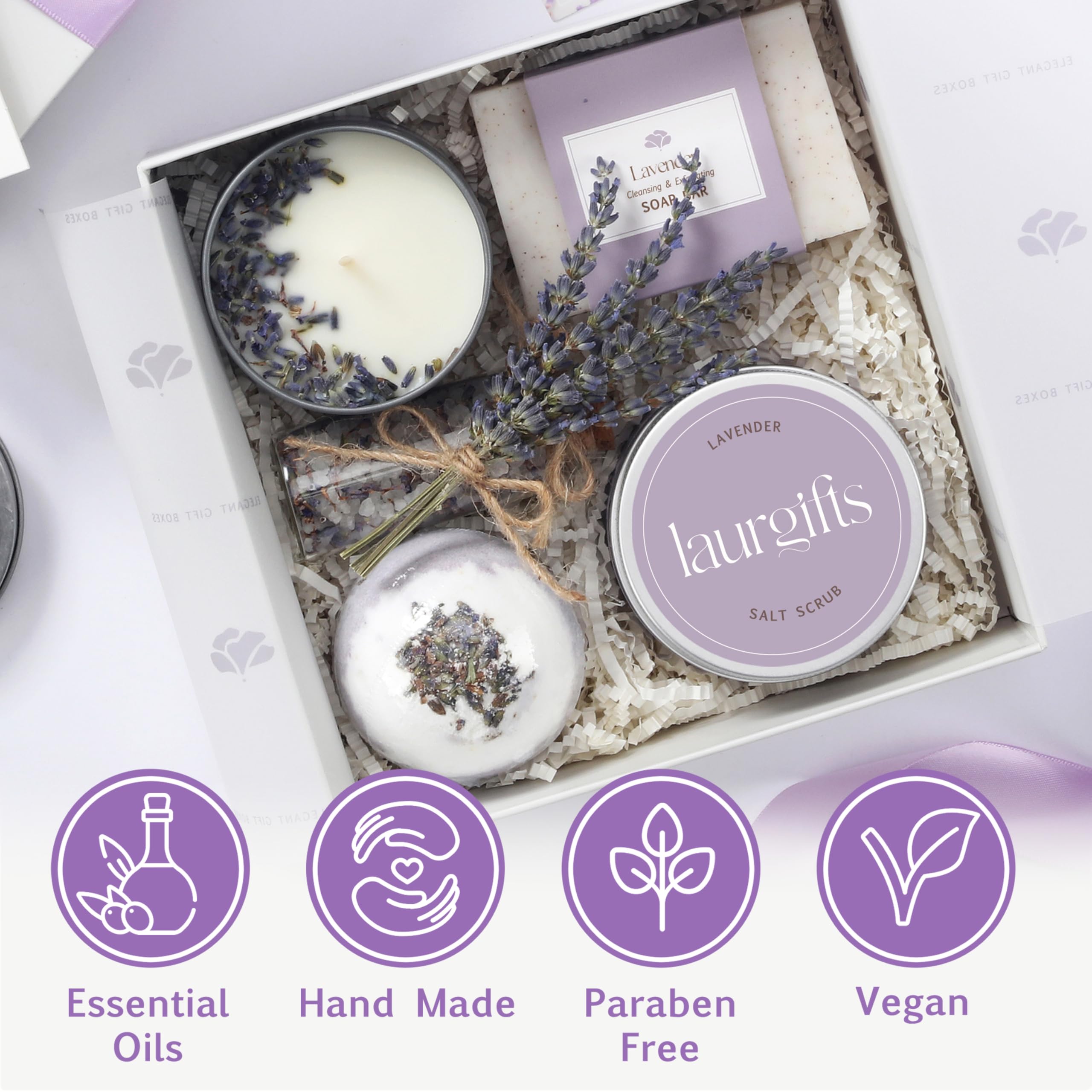 Mothers Day Spa Box for Women – Coffee Scented Candle Set with Bath Bomb & Salt Scrub, Handmade Birthday Present for Her