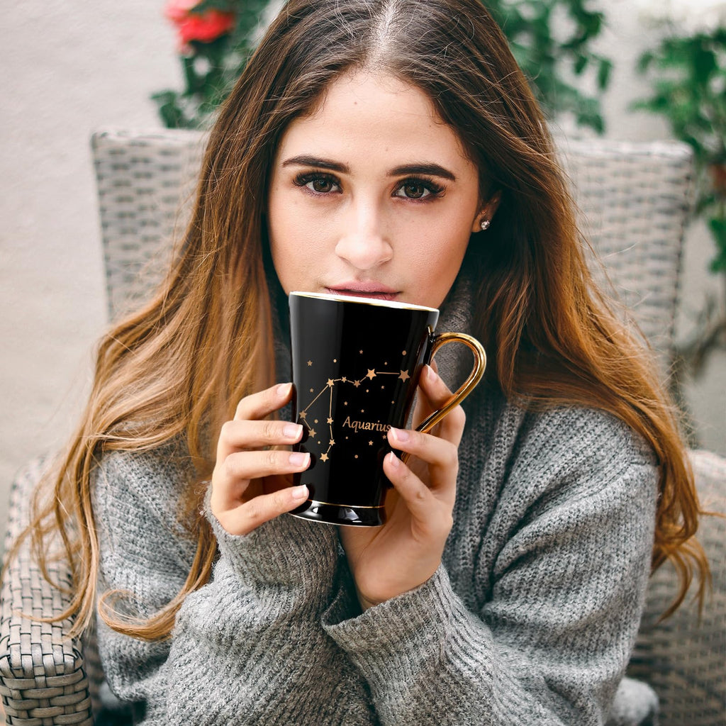Maustic Aries Gifts for Women Men, March April Birthday Gifts, Zodiac Sign Gift, Astrology Horoscope Constellation Gift for Best Friend, Astrology Lover, Aries Coffee Mug, 12 Oz