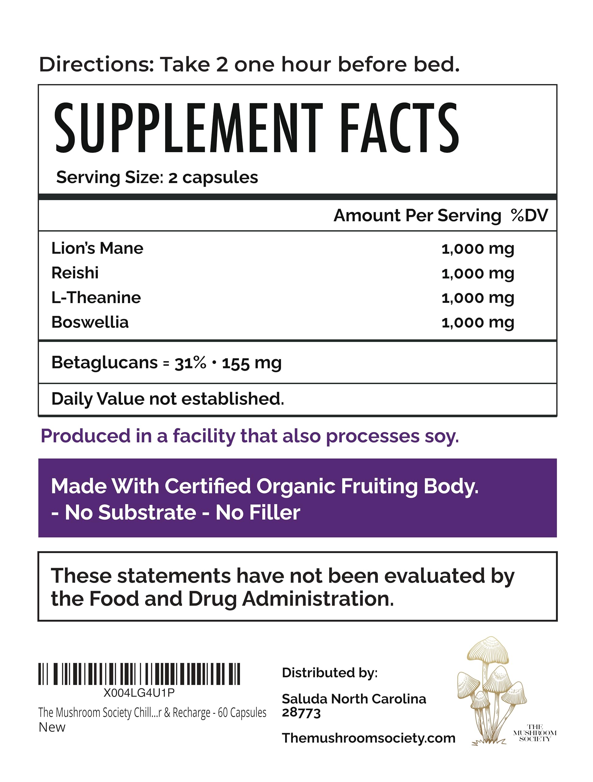 Morning Rush - Lion’s Mane, Ashwagandha, Turmeric & B12 Extract Blend Supplement - Focus & Energy Support - 60 Vegan Capsules