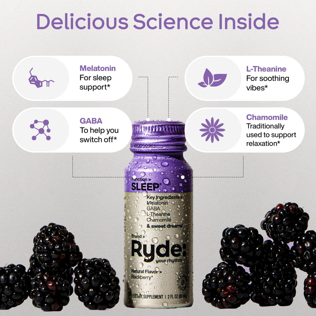 Ryde: Energize Shot | Tropical Flavor | Green Tea Caffeine, Taurine, Ginseng Extract & B Vitamins | 0 Calories, 0 Sugar | 2 FL OZ Shots | Boosts energy* (8 Pack)