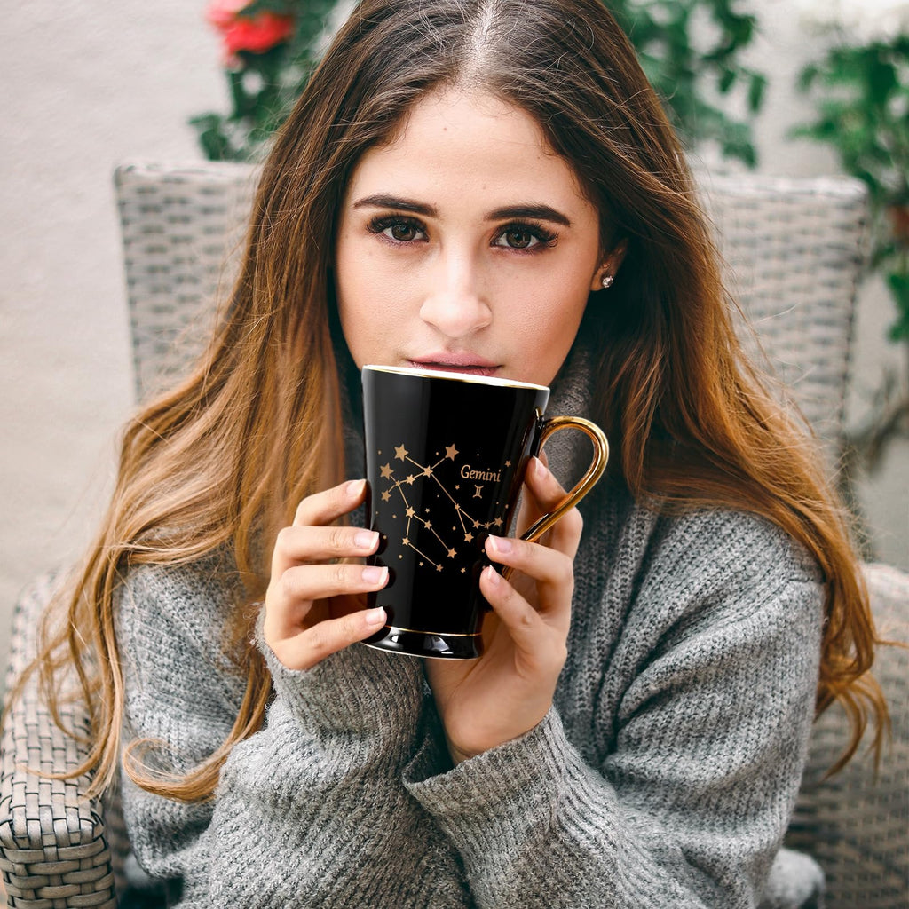 Maustic Aries Gifts for Women Men, March April Birthday Gifts, Zodiac Sign Gift, Astrology Horoscope Constellation Gift for Best Friend, Astrology Lover, Aries Coffee Mug, 12 Oz