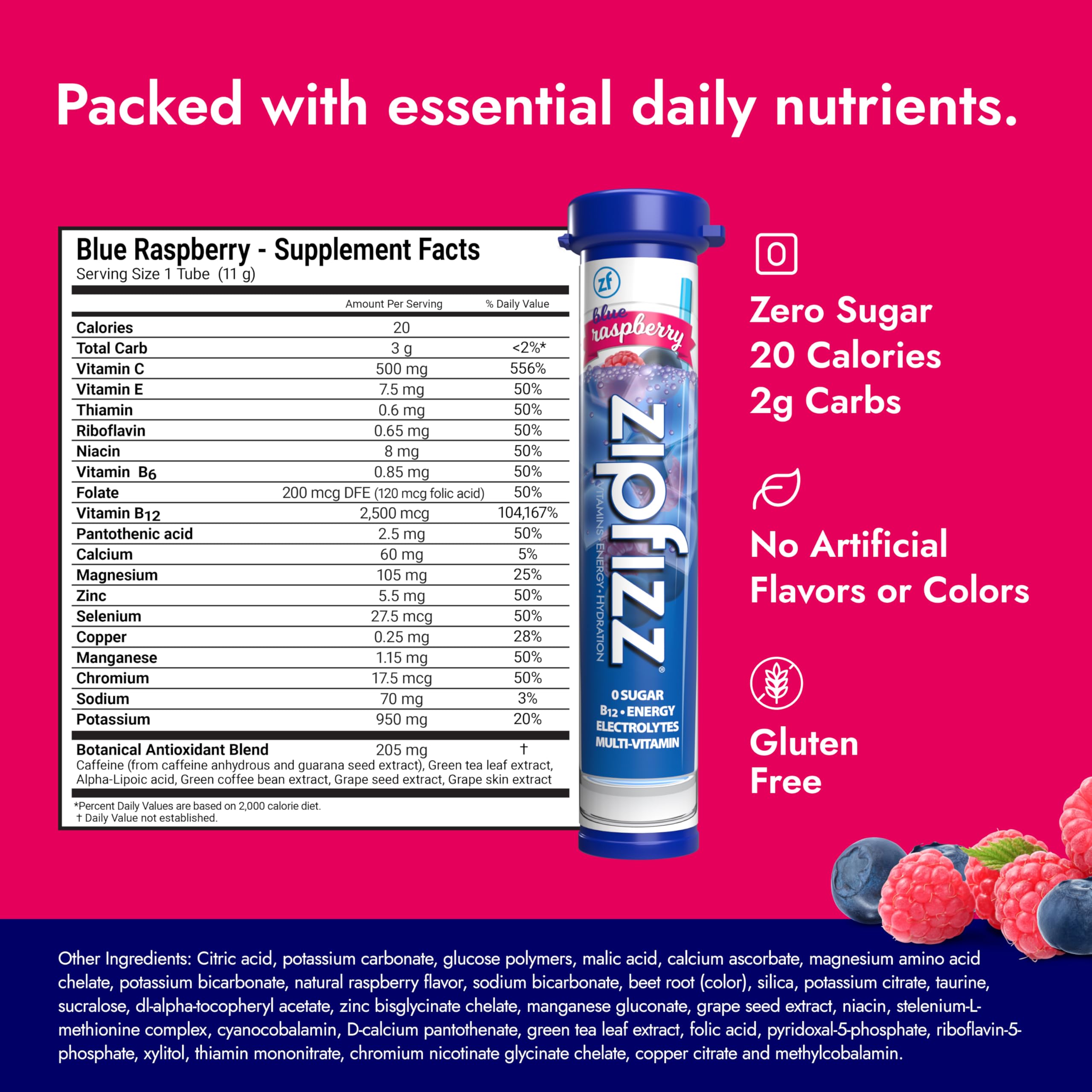 Zipfizz Daily Energy Drink Powder, Variety Pack, 15 Pack | 3-in-1 Sustained Energy, Rapid Hydration, and Essential Vitamins | Sugar-Free | Electrolyte Powder | Contains Vitamin B-12 & Antioxidants
