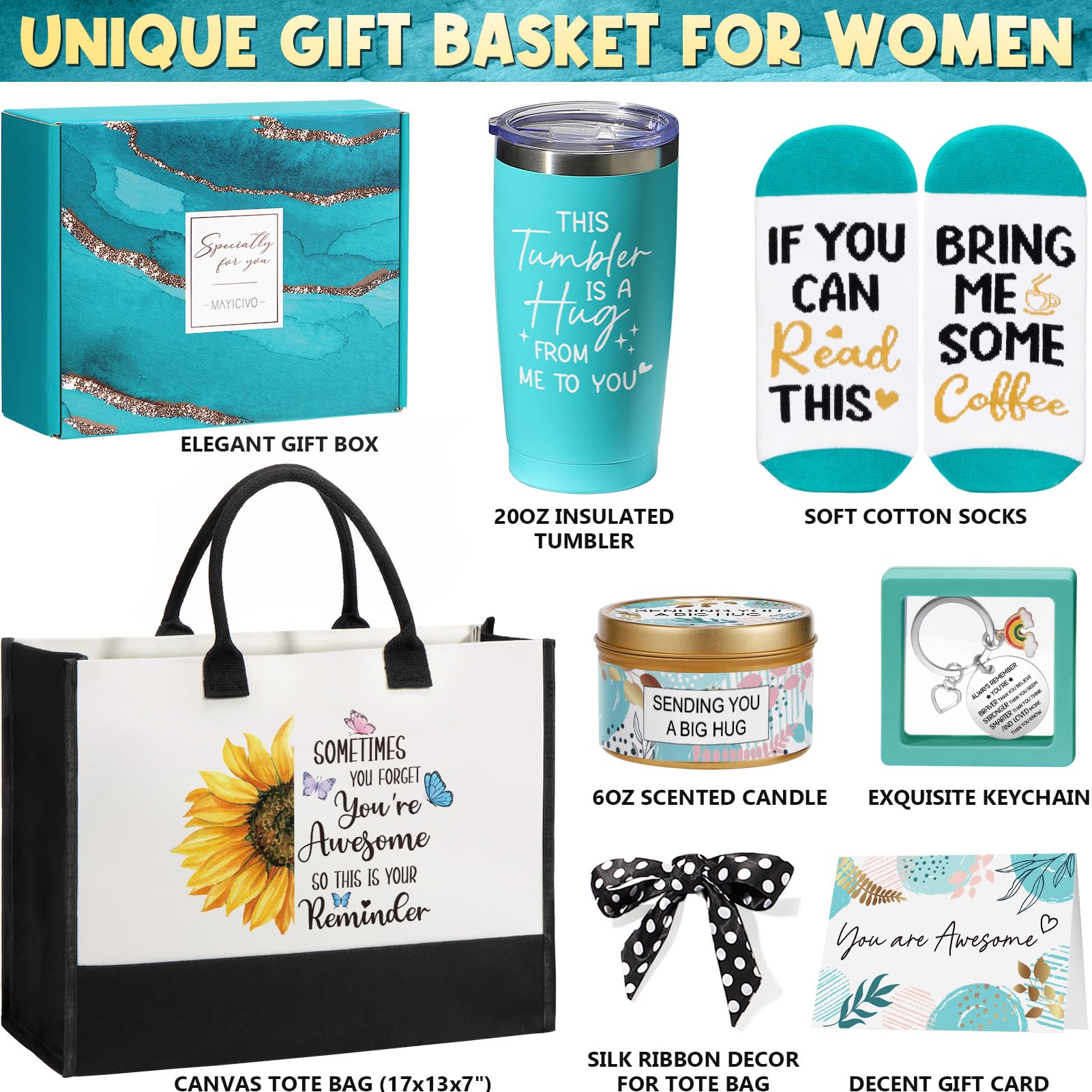 Christian Gifts for Christian Women Faith, Inspirational Religious Gifts for Catholic Women Spiritual Bible Gift Mothers Day Easter Birthday Gift for Womens Mom Sister Friend Wife Coworker w/ Tote Bag