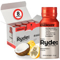 Ryde: Energize Shot | Tropical Flavor | Green Tea Caffeine, Taurine, Ginseng Extract & B Vitamins | 0 Calories, 0 Sugar | 2 FL OZ Shots | Boosts energy* (8 Pack)