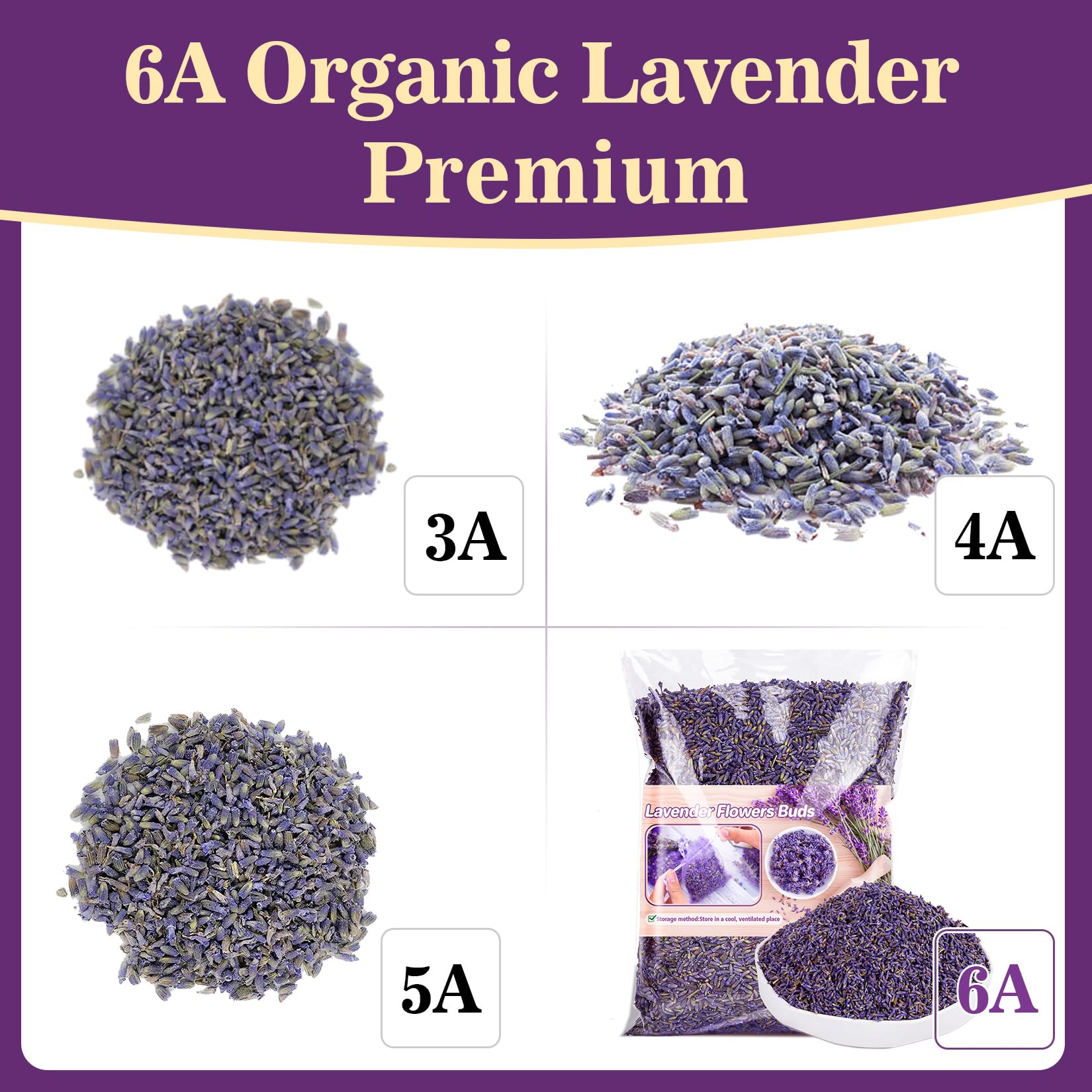Sukh 3OZ Dried Lavender Flowers - Lavender Buds Sachets Bags for Drawers Closets Fresh Scents Lavenders Sachet Bags Dried Flowers for Patry Birthday Bridal Shower Organic Bulk