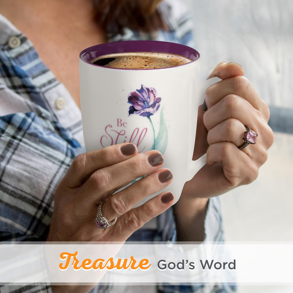 Christian Art Gifts Inspirational Ceramic Coffee & Tea Scripture Mug for Women: All Things are Possible Encouraging Bible Verse, Cute Microwave & Dishwasher Safe Drinkware, White & Pink Floral, 12 oz.