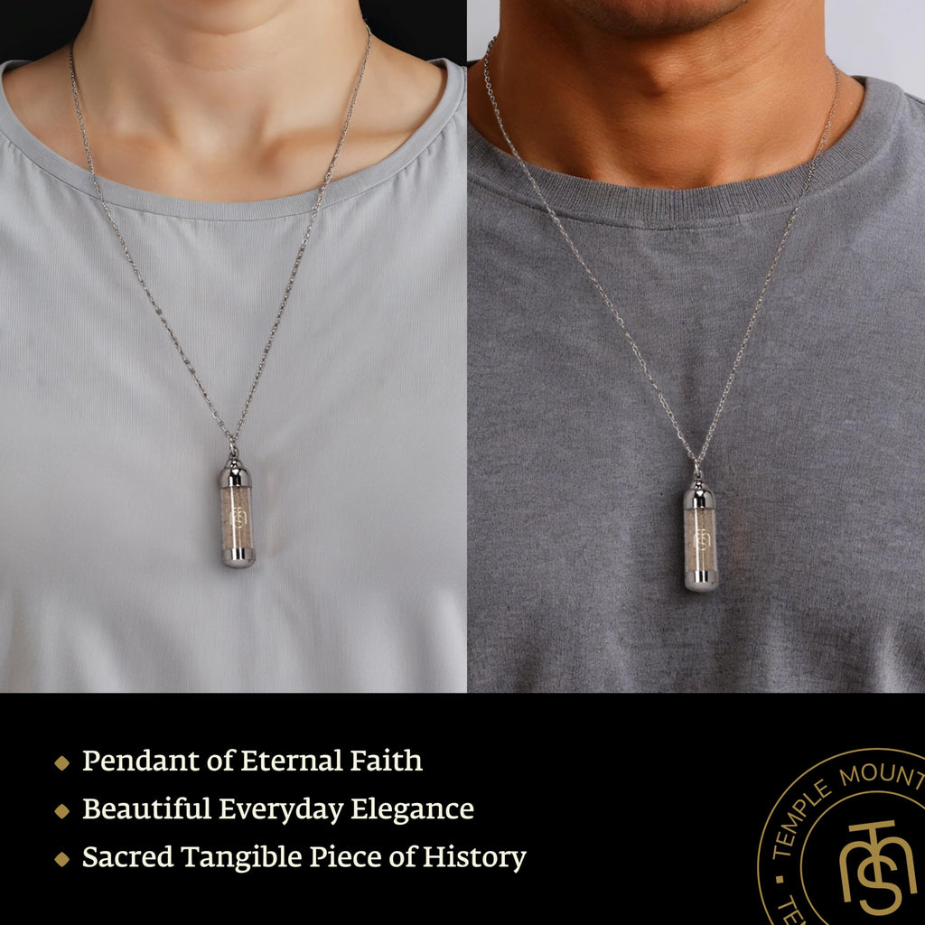 Authentic Temple Mount Christian Necklace for Women & Men – Expert-Certified Sacred Soil Jewelry, Rare Faith-Based Holy Land Soil Pendant from Jerusalem – Spiritual Religious Biblical Easter Gift