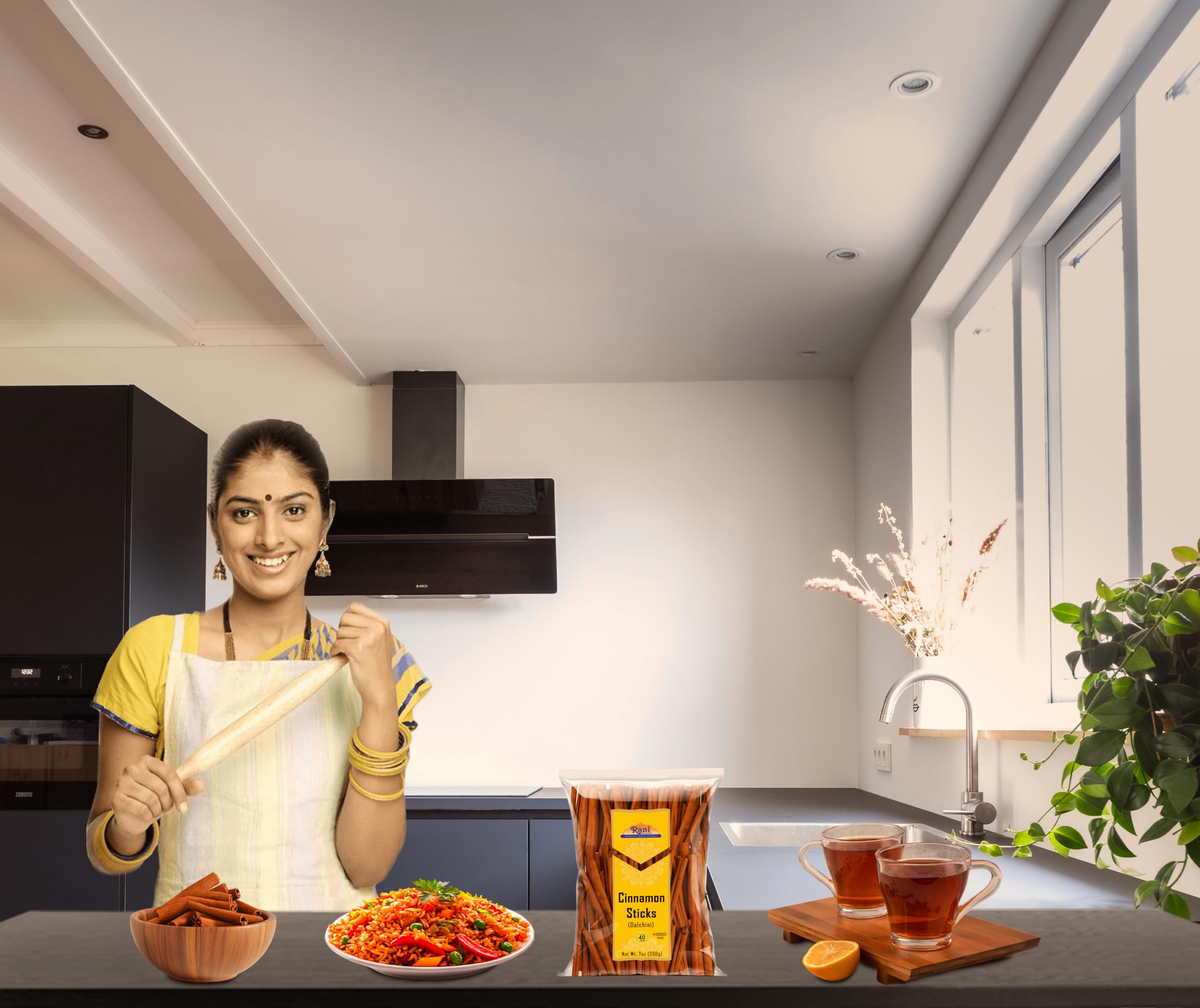 Rani Cinnamon Sticks 7oz (200g) - 36-44 Sticks - Strong Aroma, Perfect for Baking, Cooking & Beverages | 3+ Inches Length - Cassia Saigon Cinnamon from Vietnam | Kosher