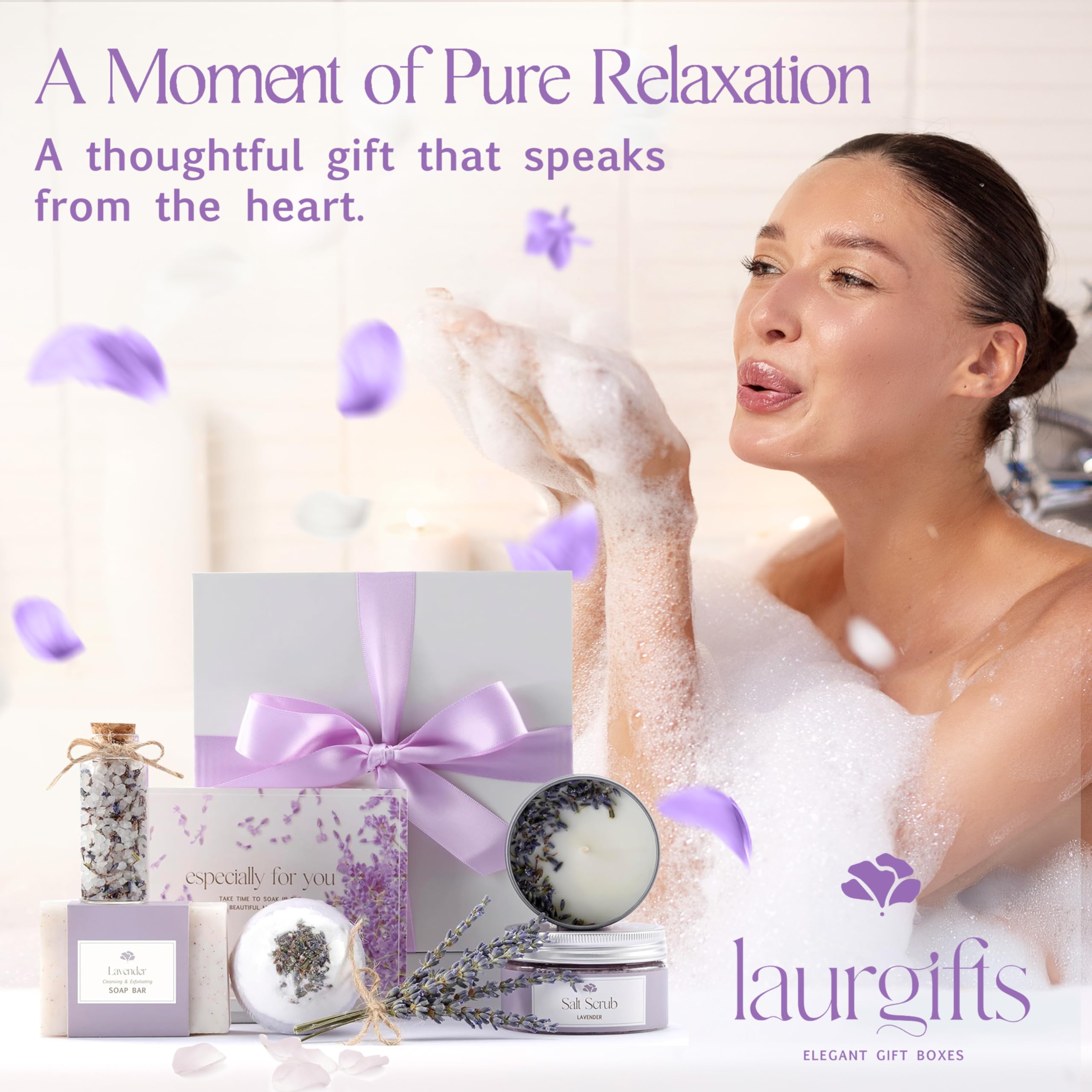 Mothers Day Spa Box for Women – Coffee Scented Candle Set with Bath Bomb & Salt Scrub, Handmade Birthday Present for Her