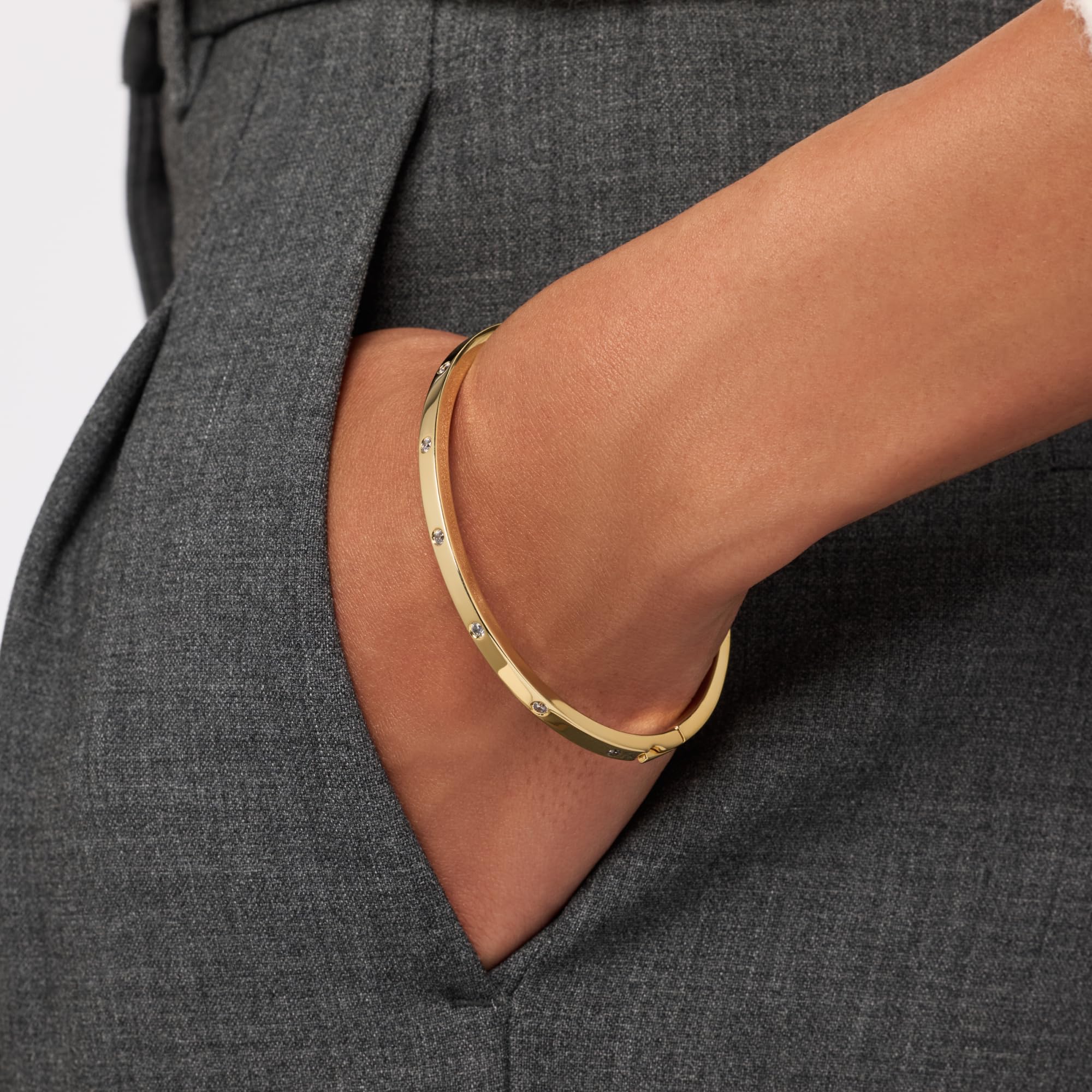 Ana Luisa Bracelets for Women - 14K Gold Plated & Silver Rhodium Bangle and Cuff Bracelets - Sleek Designs Perfect for Layering - Hypoallergenic, Water-Resistant, Tarnish-Free Bracelet for Daily Wear