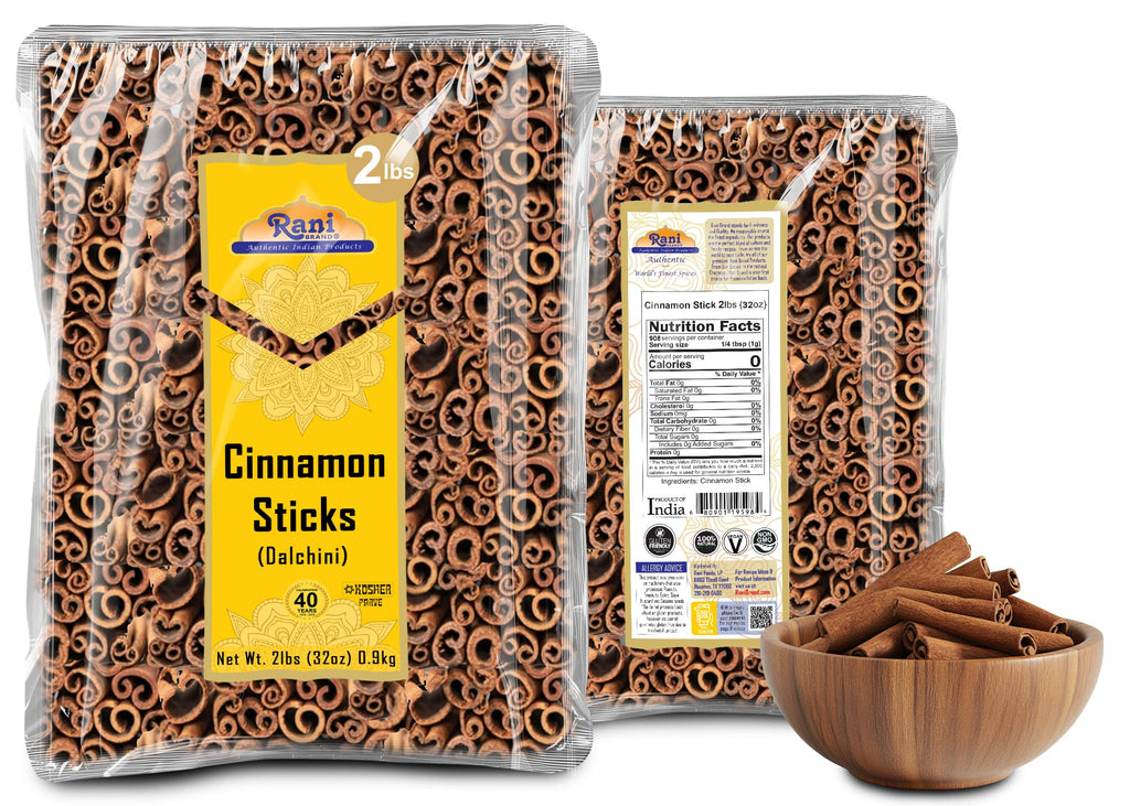 Rani Cinnamon Sticks 7oz (200g) - 36-44 Sticks - Strong Aroma, Perfect for Baking, Cooking & Beverages | 3+ Inches Length - Cassia Saigon Cinnamon from Vietnam | Kosher