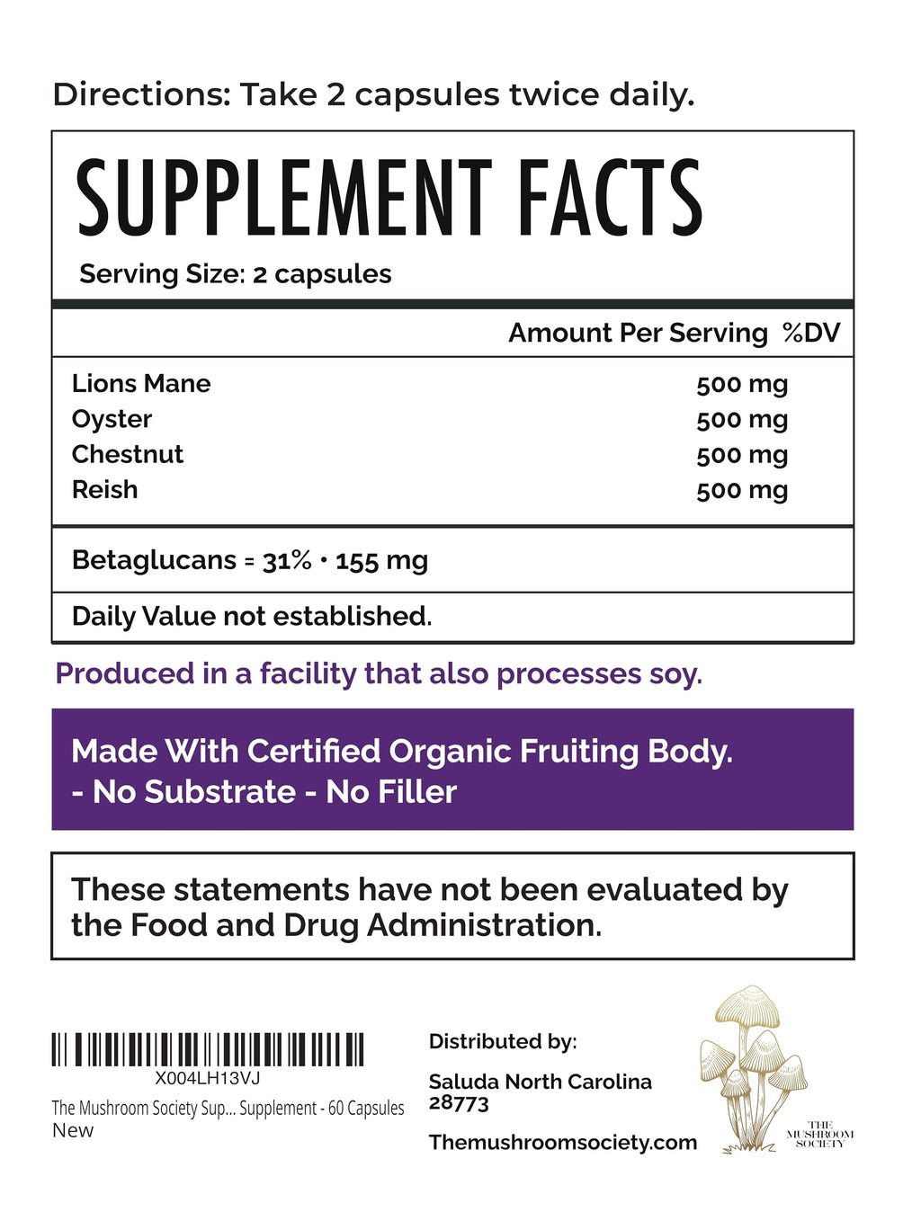 Morning Rush - Lion’s Mane, Ashwagandha, Turmeric & B12 Extract Blend Supplement - Focus & Energy Support - 60 Vegan Capsules