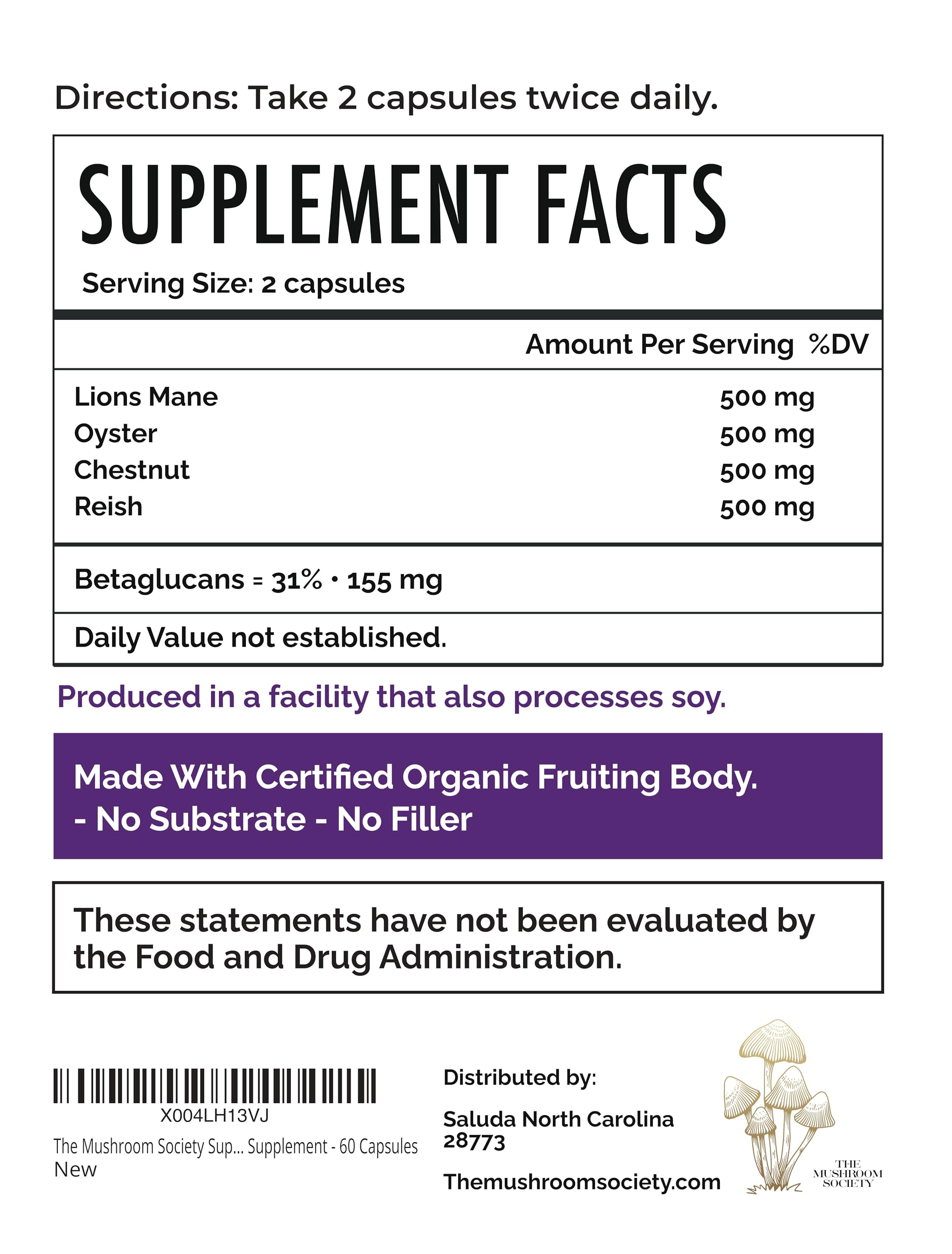 Morning Rush - Lion’s Mane, Ashwagandha, Turmeric & B12 Extract Blend Supplement - Focus & Energy Support - 60 Vegan Capsules