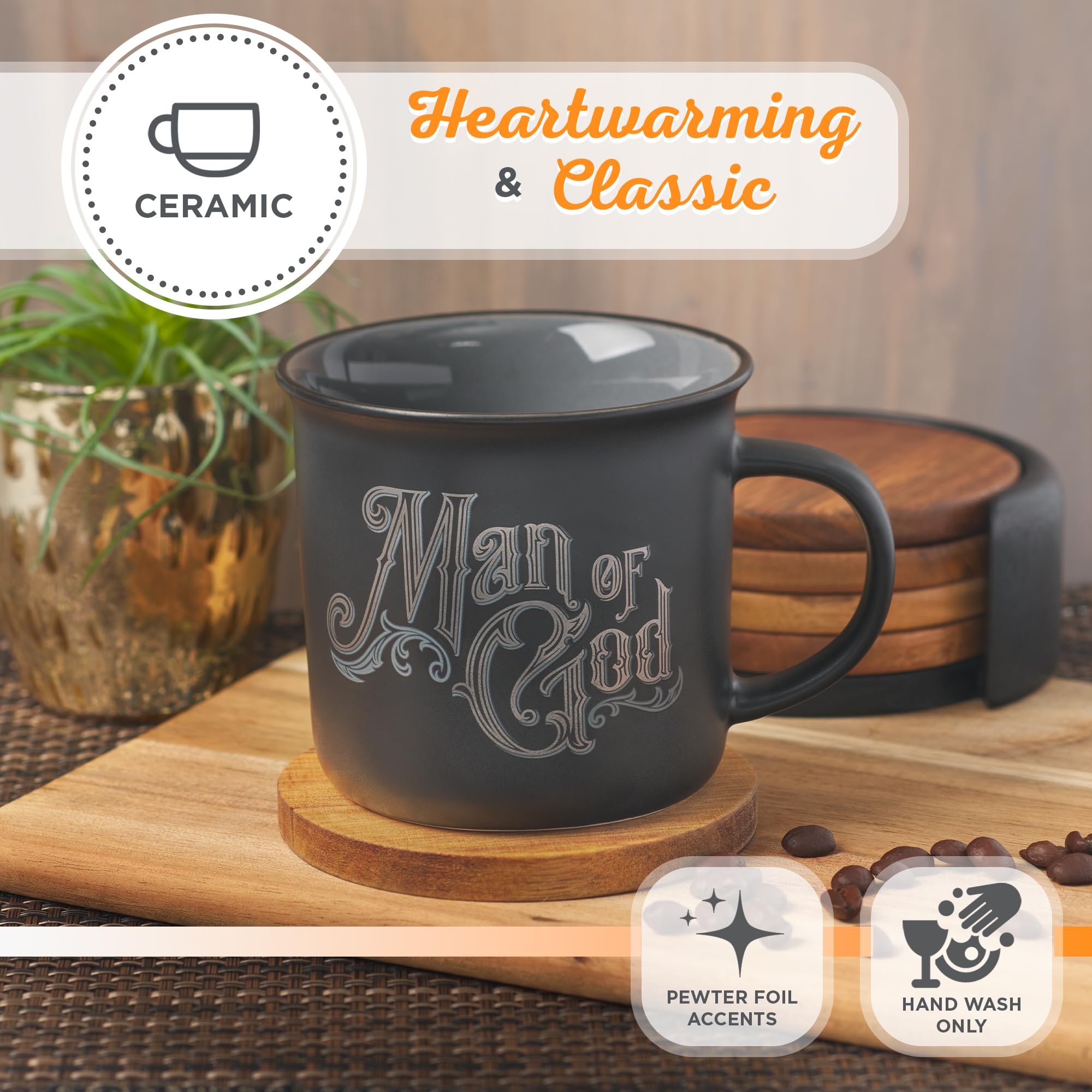 Christian Art Gifts Lavender Camp Style Ceramic Coffee Mug – 13 oz. Microwave & Dishwasher Safe Inspirational Scripture Coffee & Tea Mug for Women with Bible Verse: Let Your Light Shine – Matthew 5:16