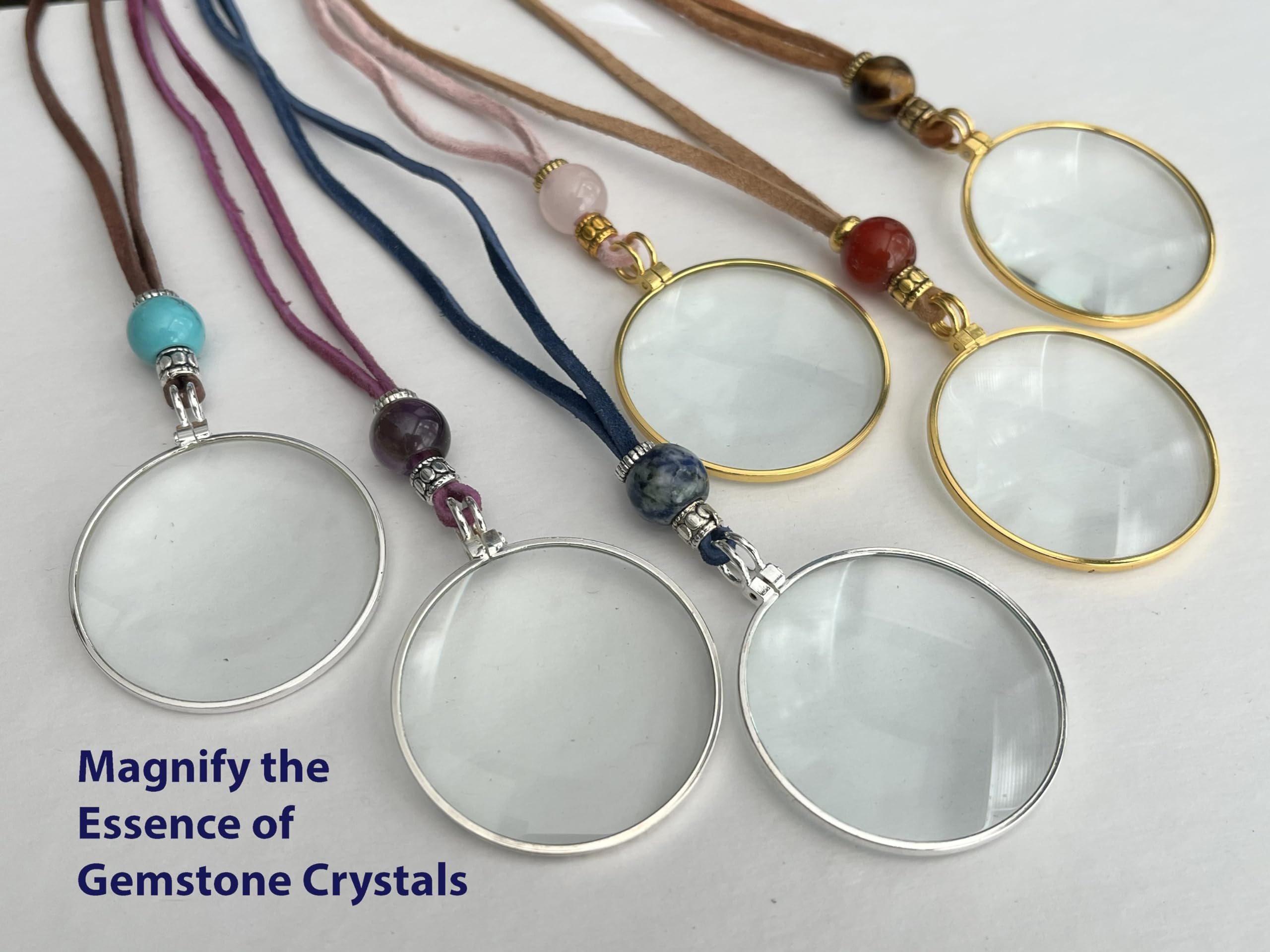 by Wendra Magnifying Necklace with Natural Crystal to Increase Vision & Energy. Handmade