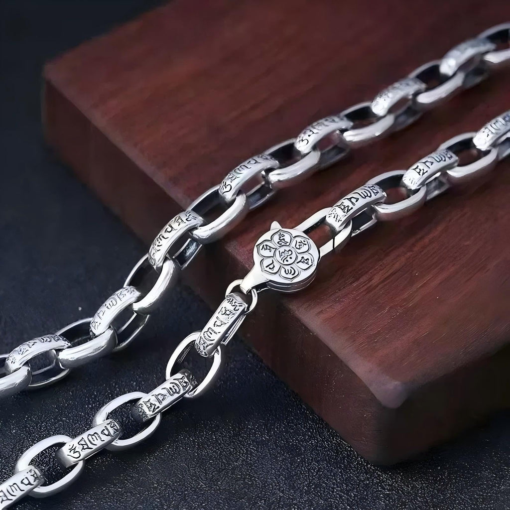 Italian Sterling Silver S925 Retro Chain Necklace for Men, Vintage Style Jewelry Gift
