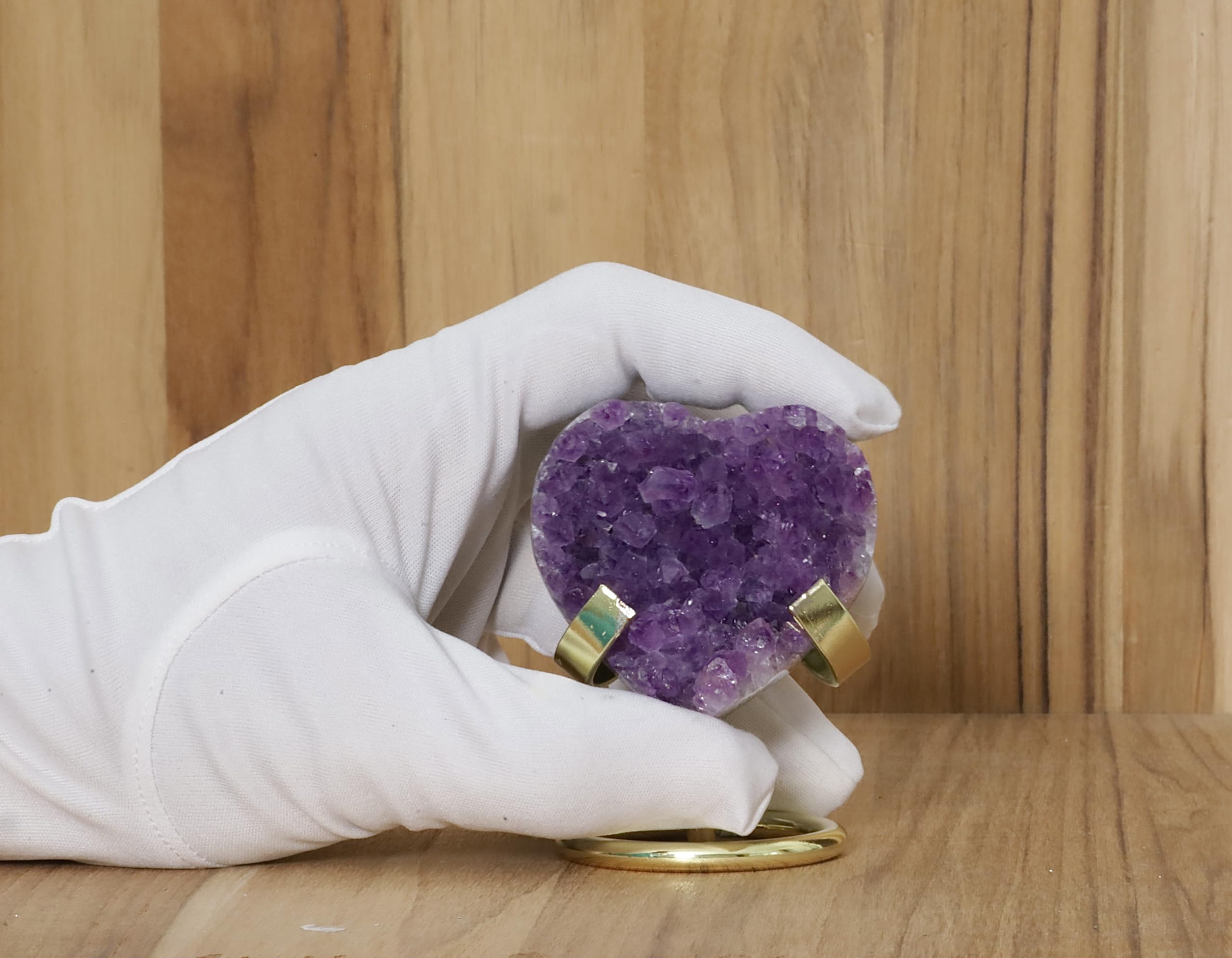 Hand-carved Amethyst Heart Cluster with Stand, Natural Raw Crystal Heart Stone 1–7 Inch tall (50g–1200g), Reiki Healing Gemstone, Love, spiritual Valentine Gift. (200-350 Grams-1.5 to 2.5" tall)