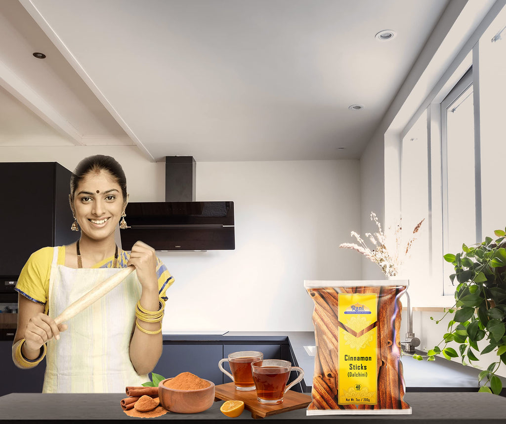 Rani Cinnamon Sticks 7oz (200g) - 36-44 Sticks - Strong Aroma, Perfect for Baking, Cooking & Beverages | 3+ Inches Length - Cassia Saigon Cinnamon from Vietnam | Kosher