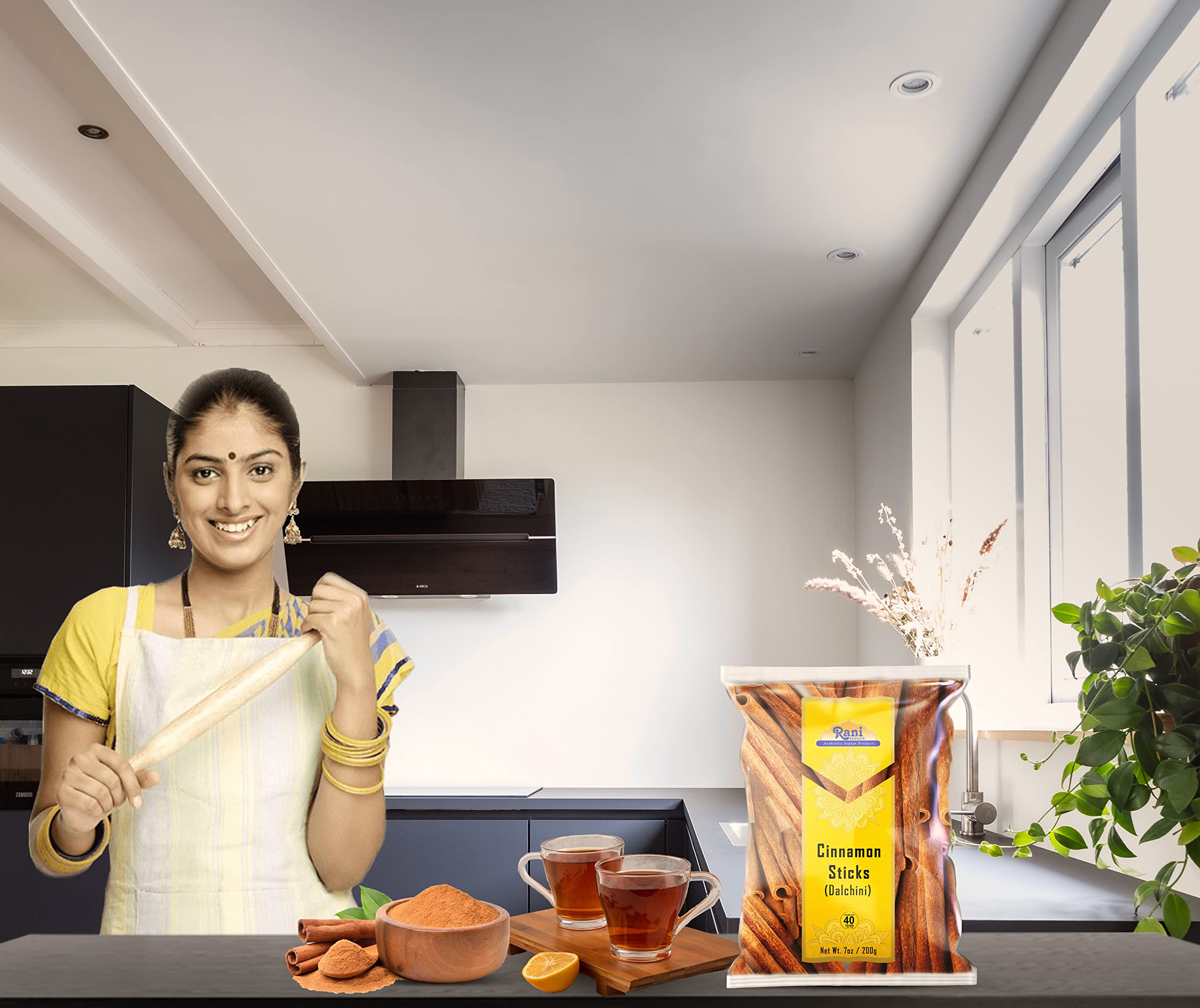 Rani Cinnamon Sticks 7oz (200g) - 36-44 Sticks - Strong Aroma, Perfect for Baking, Cooking & Beverages | 3+ Inches Length - Cassia Saigon Cinnamon from Vietnam | Kosher