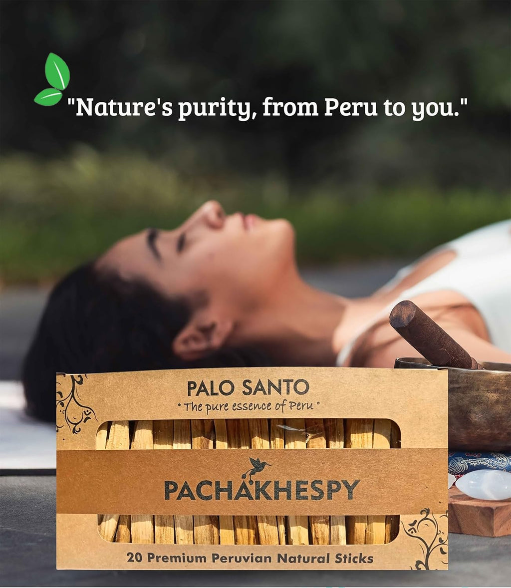 Authentic Premium Palo Santo from Peru 20 Pack of Natural Holy Wood Hand Harvested Smudging Sticks for Home Fragrance Energy Cleansing Meditation Spiritual Rituals Anti Stress Wellness Incense