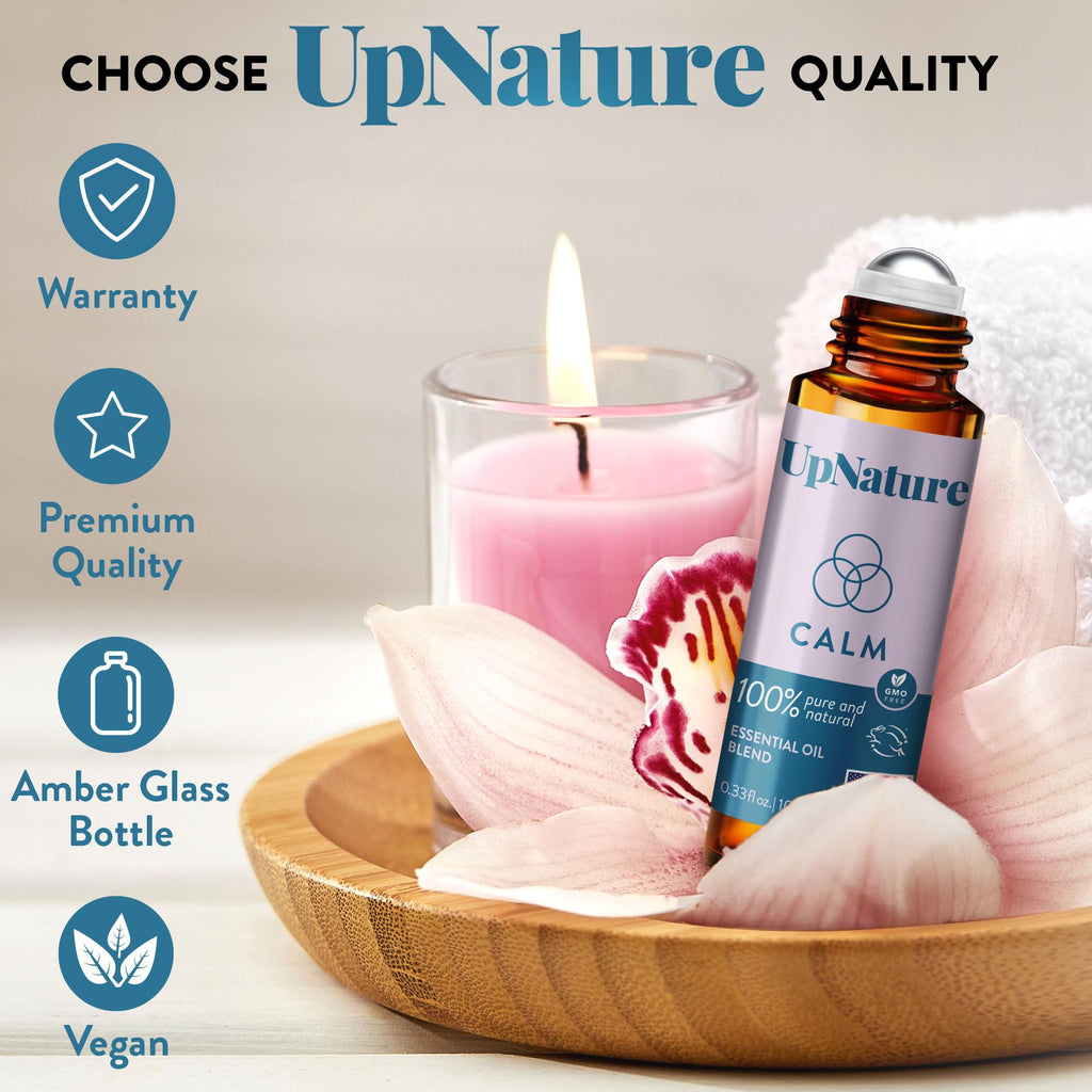 UpNature Calm Essential Oil Roll On - Self Care Gifts for Mom Women Her - 100% Natural Aromatherapy Blend for Relaxation Relief