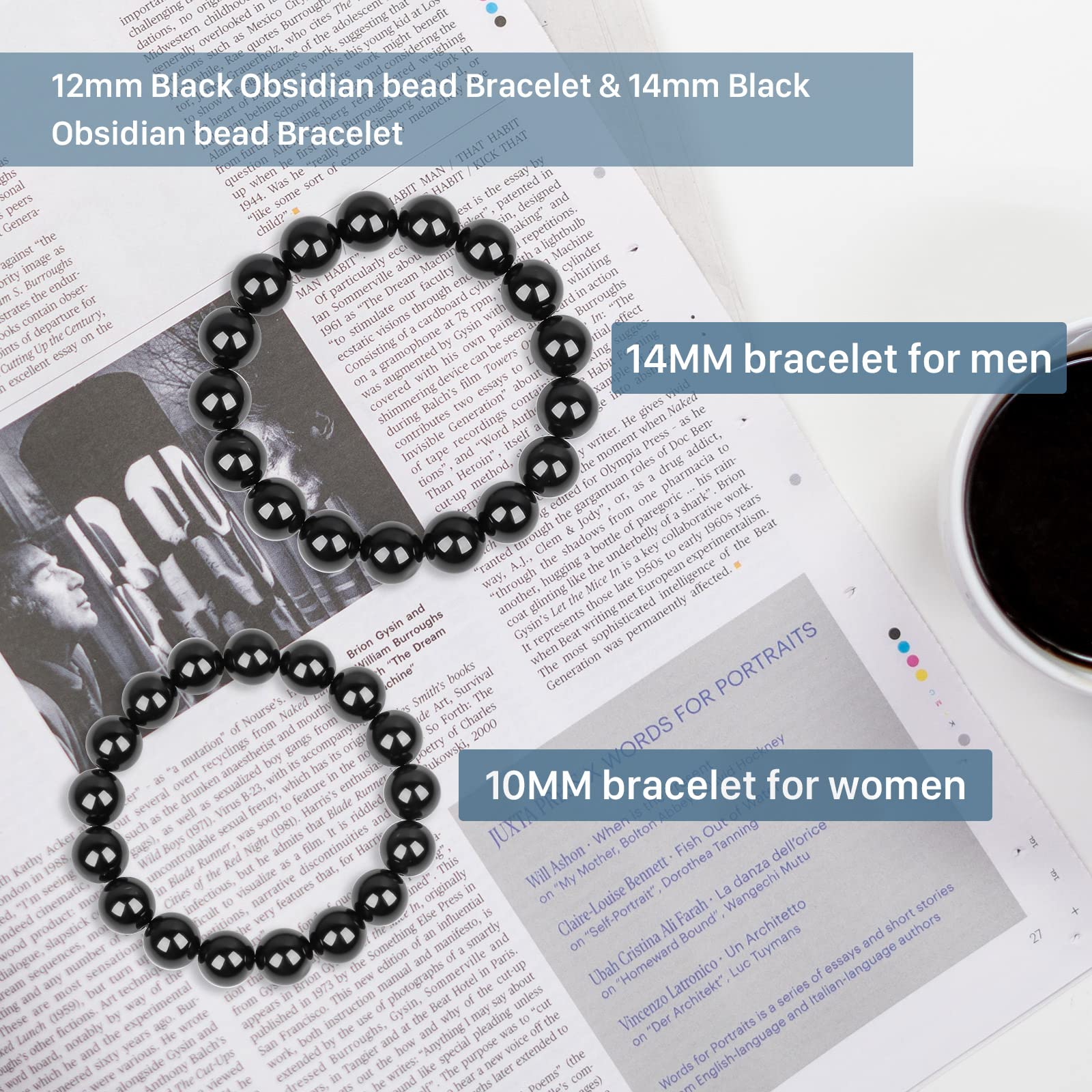 Protection Bracelet-Natural Black Obsidian bracelet for men women- Anti anxiety,Bring Good luck &Happiness Bracelet- Handmade Healing Crystal Bracelets