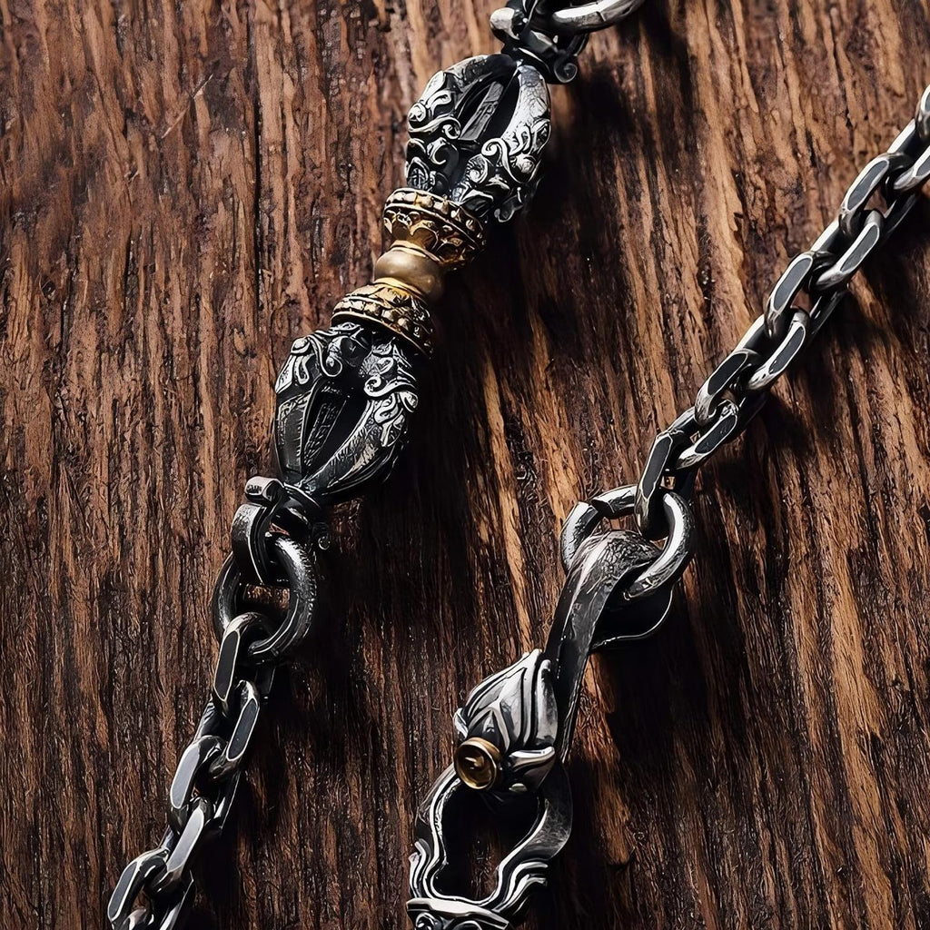 Italian Sterling Silver S925 Retro Chain Necklace for Men, Vintage Style Jewelry Gift