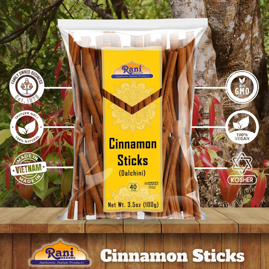 Rani Cinnamon Sticks 7oz (200g) - 36-44 Sticks - Strong Aroma, Perfect for Baking, Cooking & Beverages | 3+ Inches Length - Cassia Saigon Cinnamon from Vietnam | Kosher