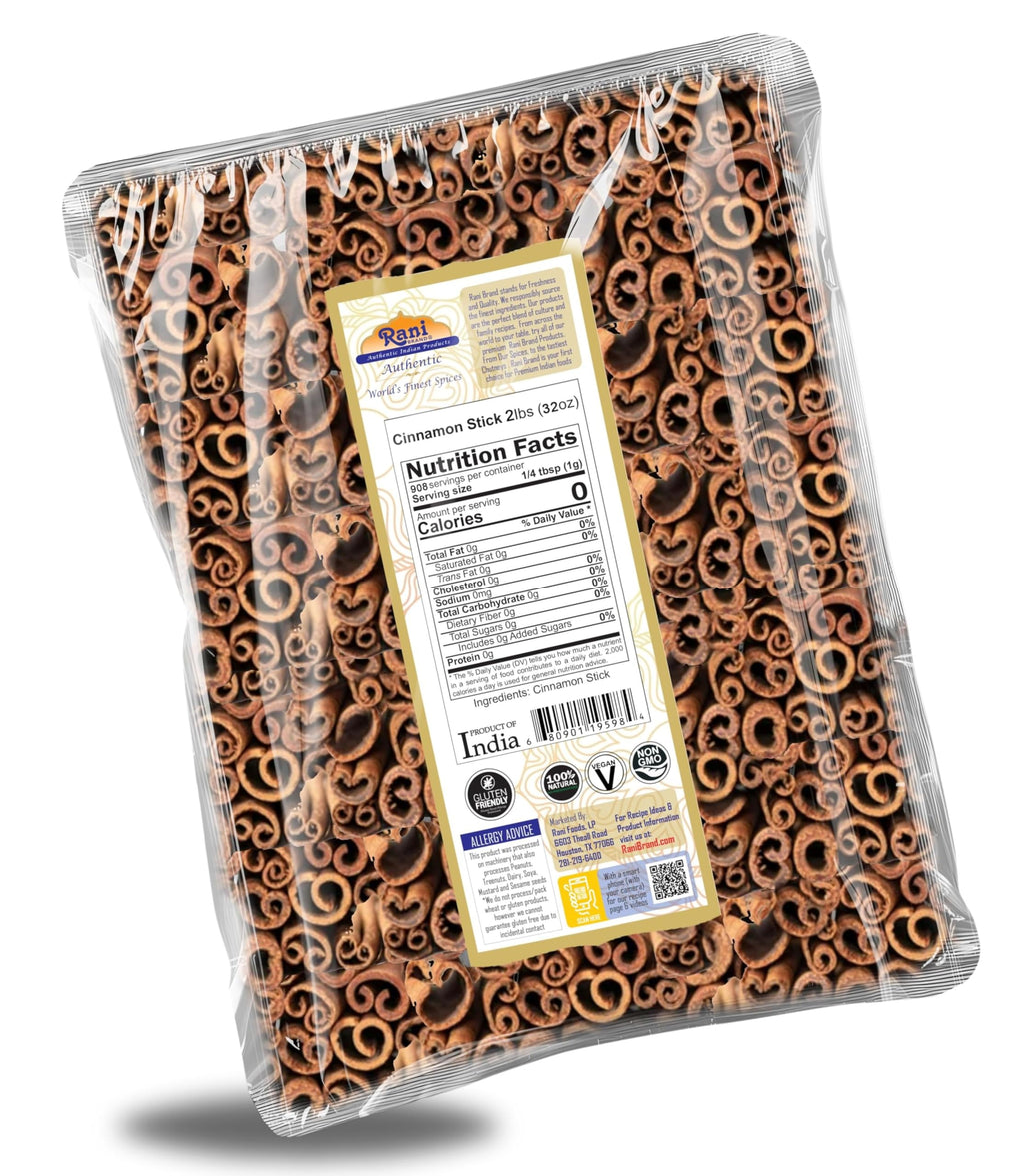 Rani Cinnamon Sticks 7oz (200g) - 36-44 Sticks - Strong Aroma, Perfect for Baking, Cooking & Beverages | 3+ Inches Length - Cassia Saigon Cinnamon from Vietnam | Kosher
