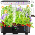 Misting Hydroponic Growing System Kit 15-Pods Indoor Smart Herb Garden Planter with LCD Touch Panel 6L Large Tank for Herb/Vegetables/Flowers/Fruits,Gardening Gifts for Women Men Beginners-White