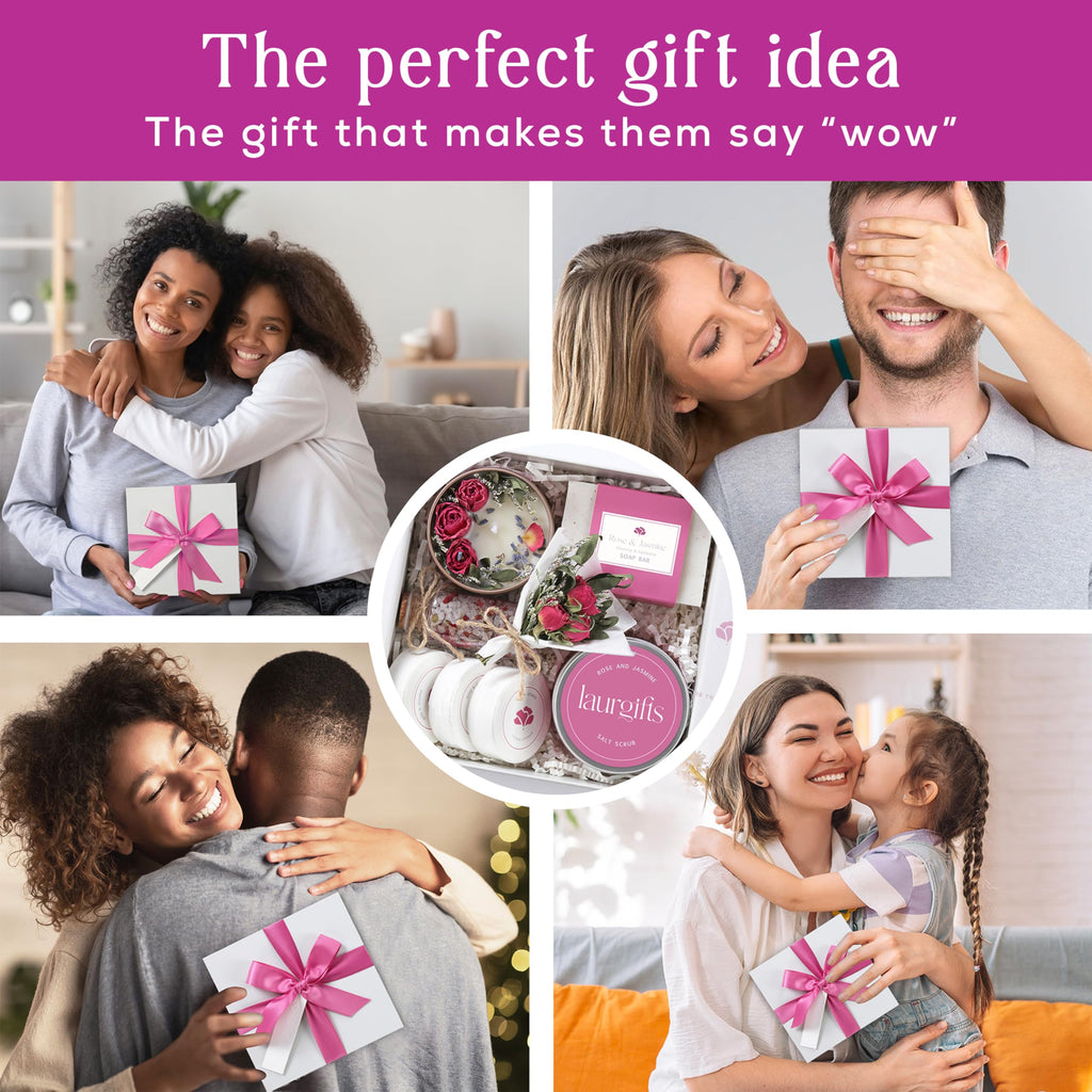 Mothers Day Spa Box for Women – Coffee Scented Candle Set with Bath Bomb & Salt Scrub, Handmade Birthday Present for Her