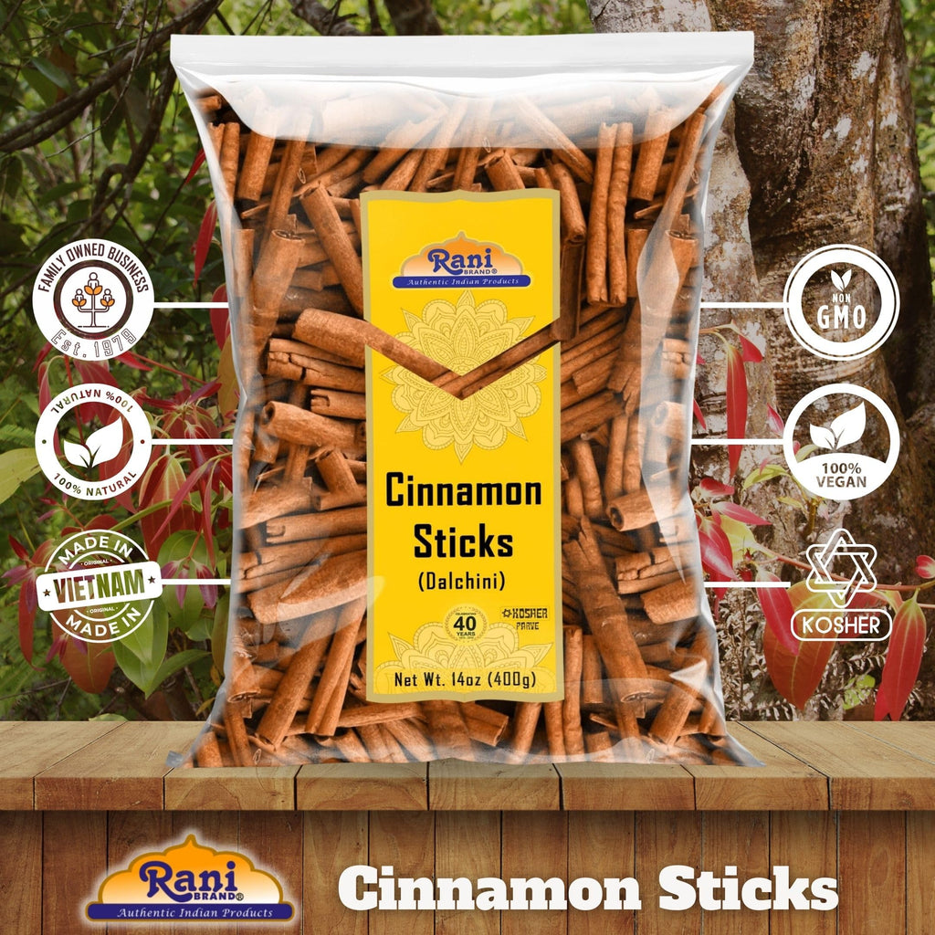 Rani Cinnamon Sticks 7oz (200g) - 36-44 Sticks - Strong Aroma, Perfect for Baking, Cooking & Beverages | 3+ Inches Length - Cassia Saigon Cinnamon from Vietnam | Kosher